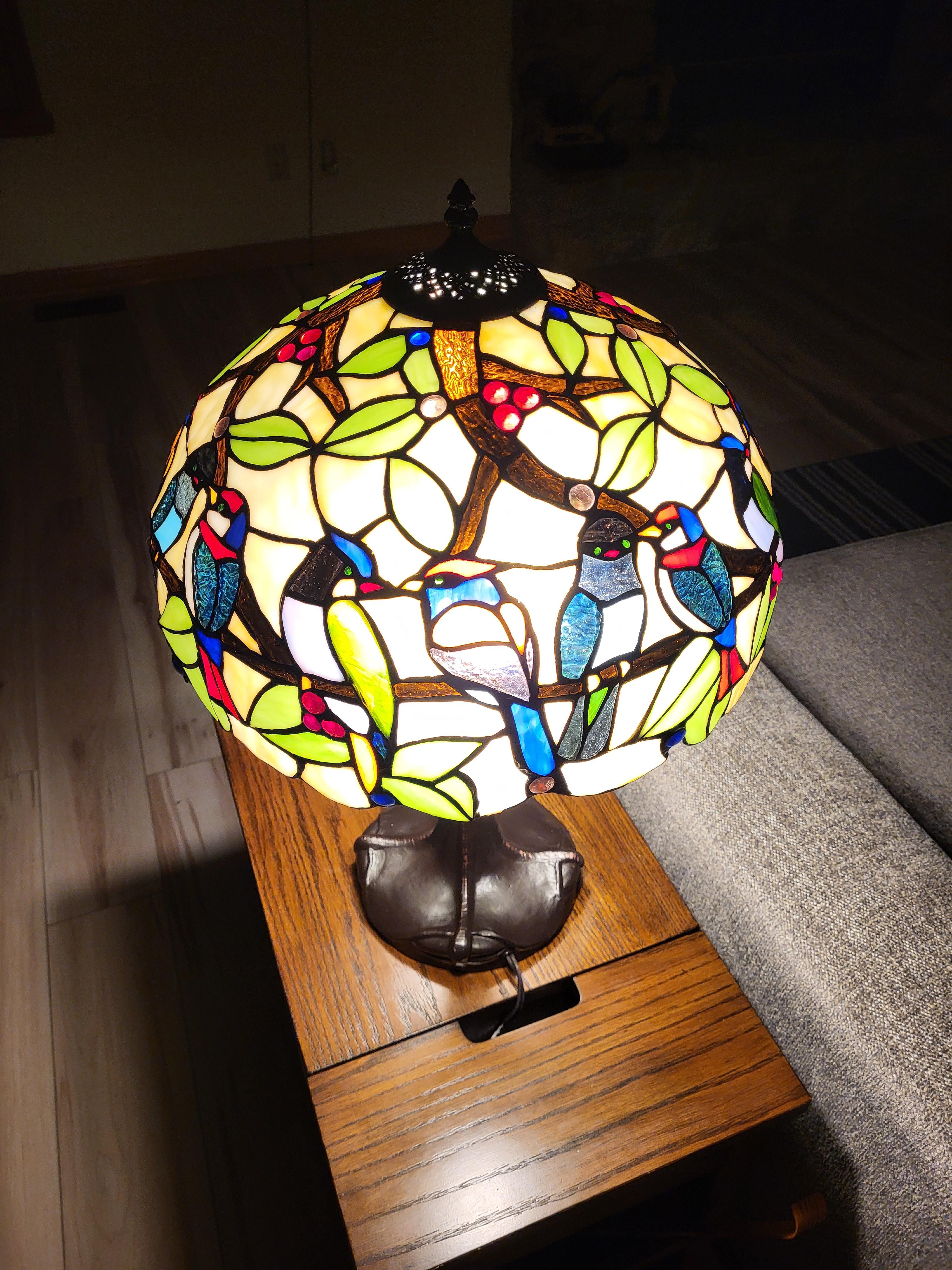 Bronze Woodland Birds Tiffany Table Lamp - #W7860 | Lamps Plus
