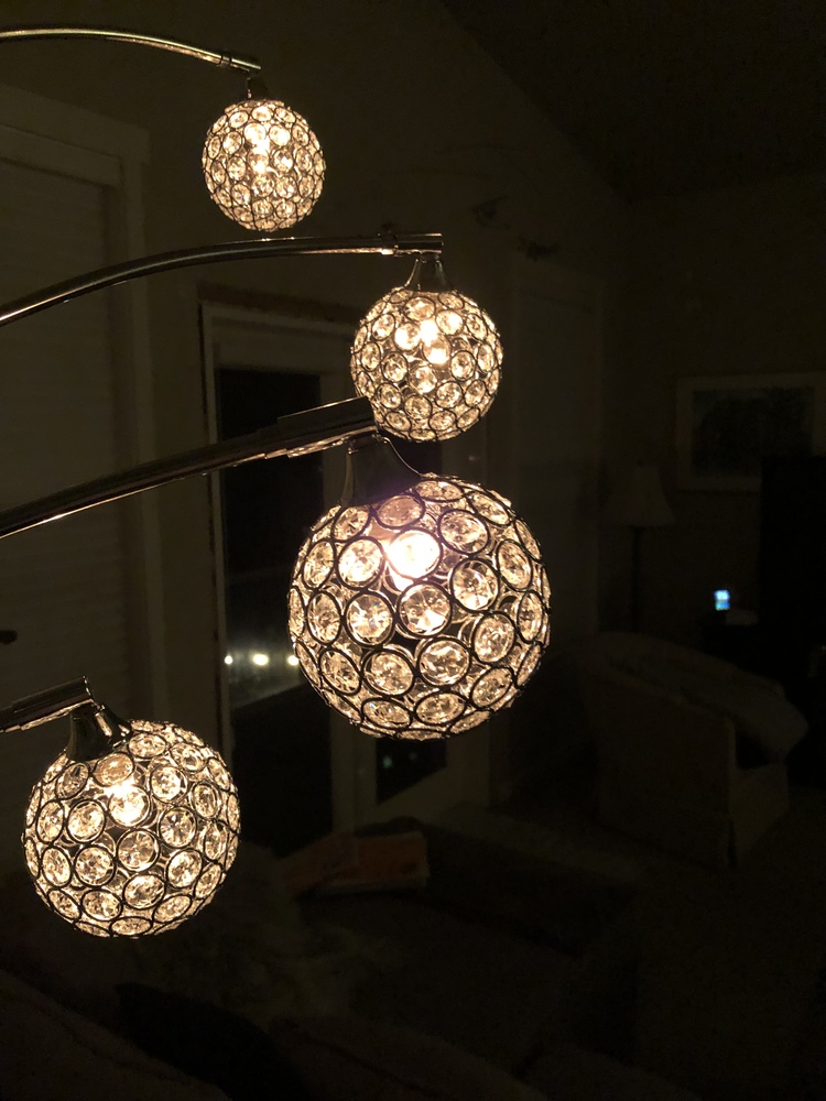 Chrome Crystal Ball Arc Floor Lamp 88 Inch - #V2770 | Lamps Plus