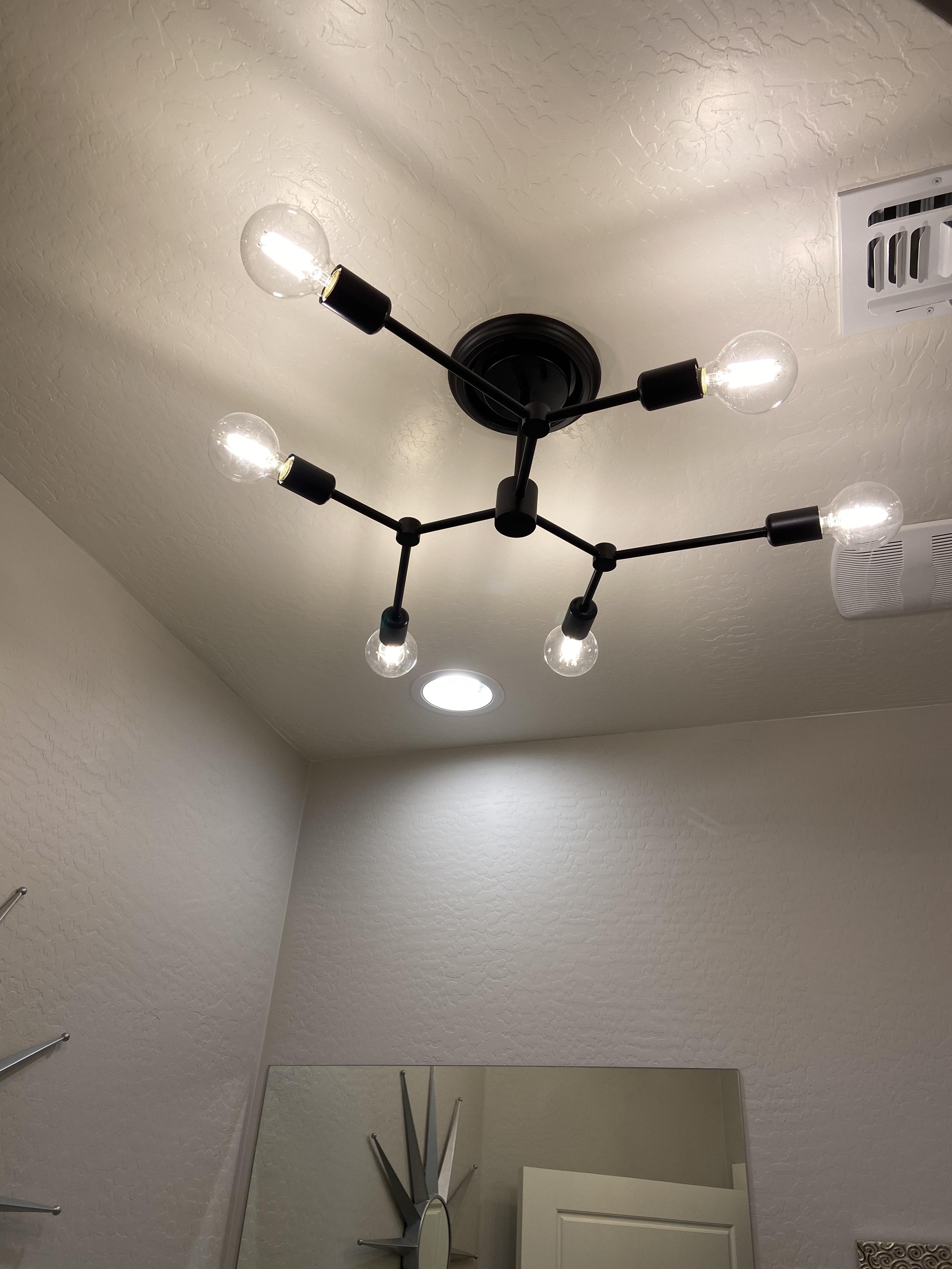 Lichinga Black Ceiling Spot Light - 2 Adjustable GU10 Spotlights, Modern Track Style For Hallway & Living Room