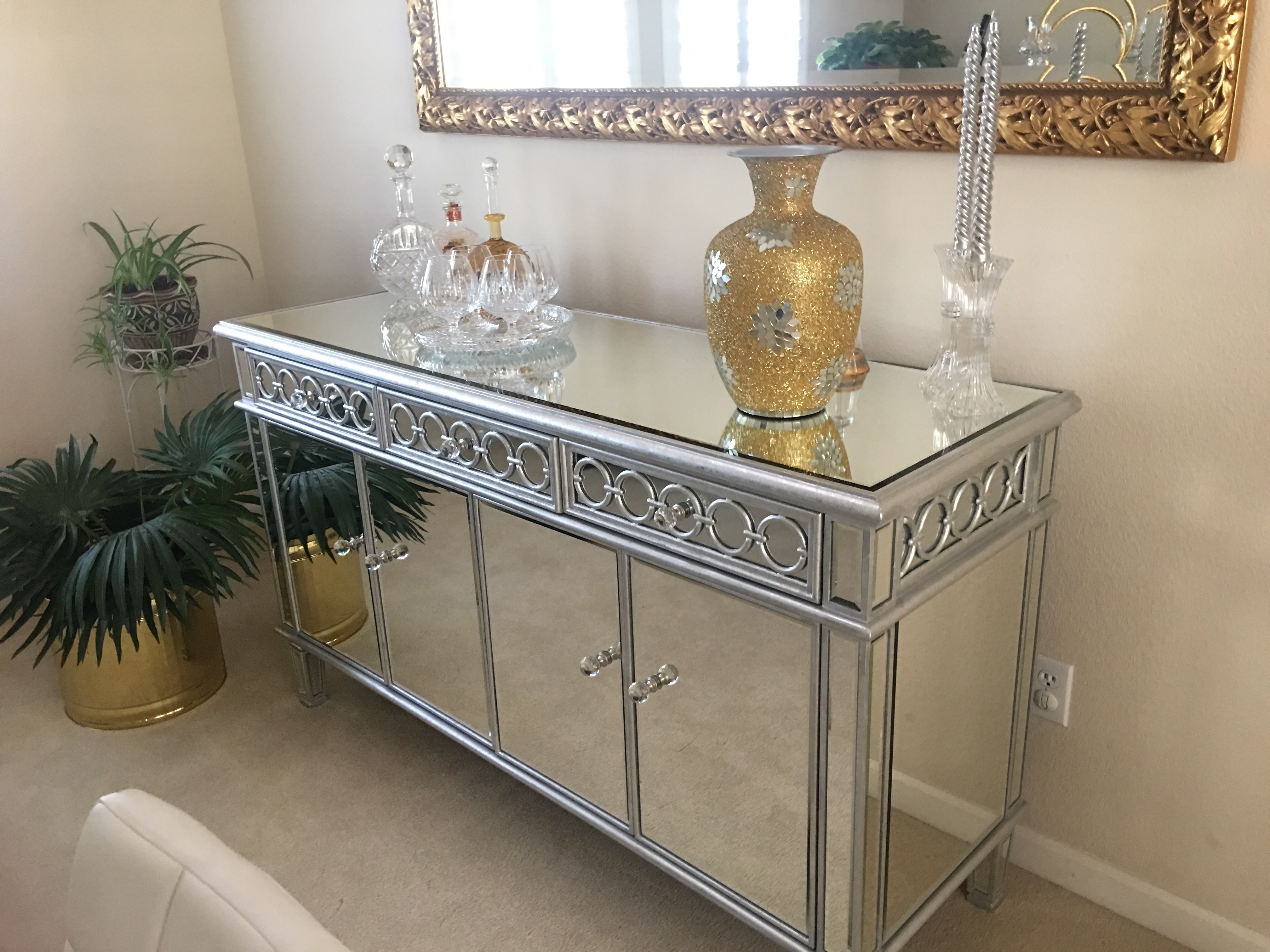 Mirrored buffet server hotsell
