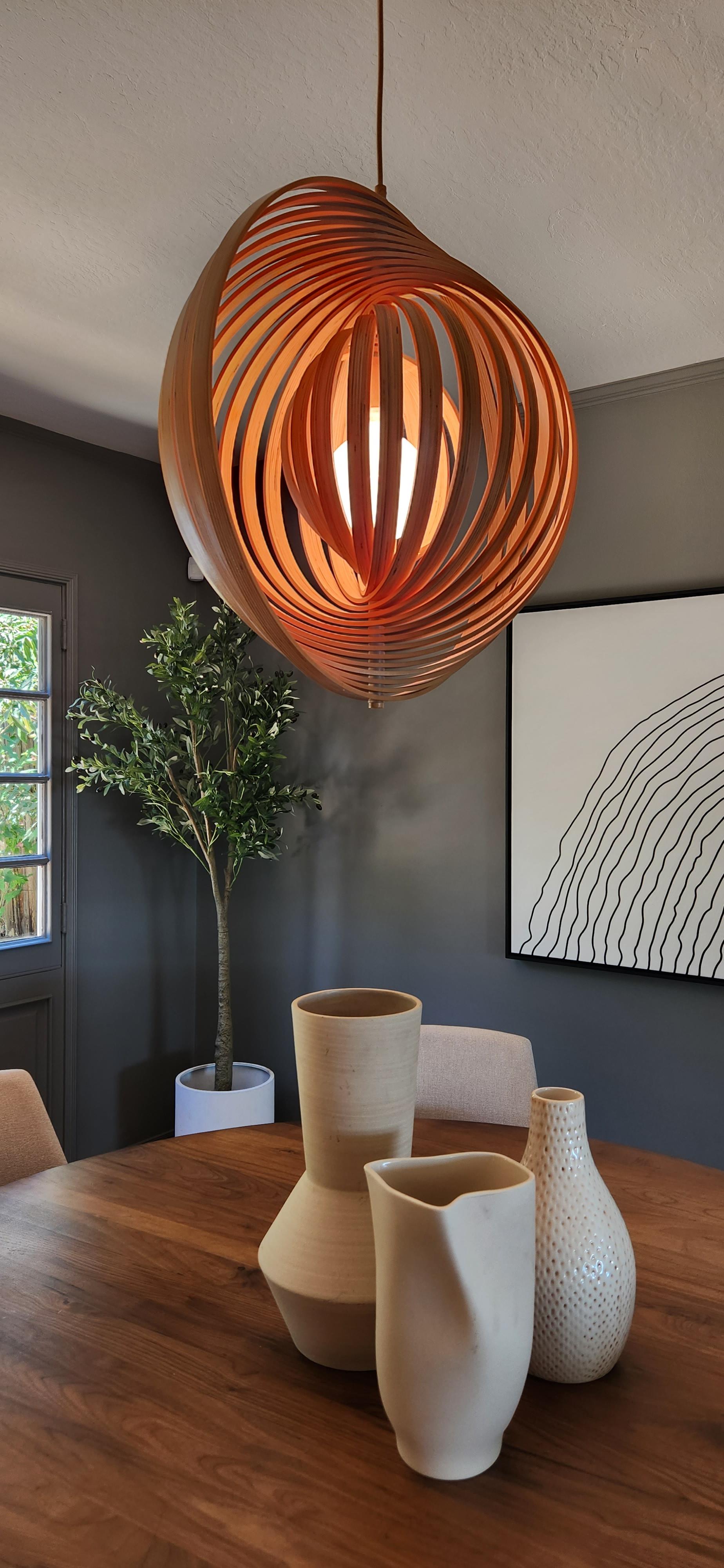 Wood Orb Hanging Light Modern Ceiling Fixture - #34Y01 | Lamps Plus