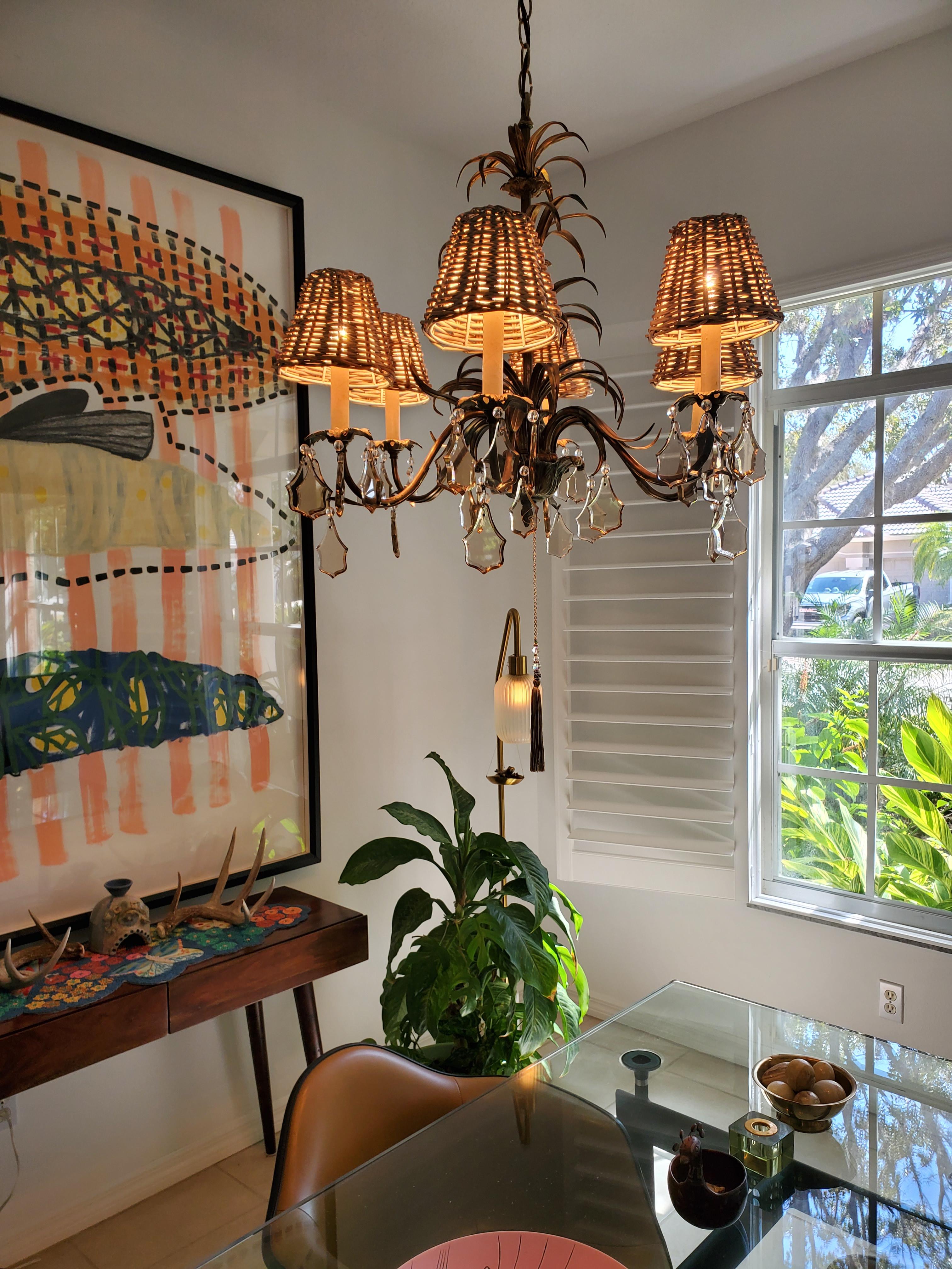 Springcrest Natural Wicker Chandelier Lamp Shades 3x6x5