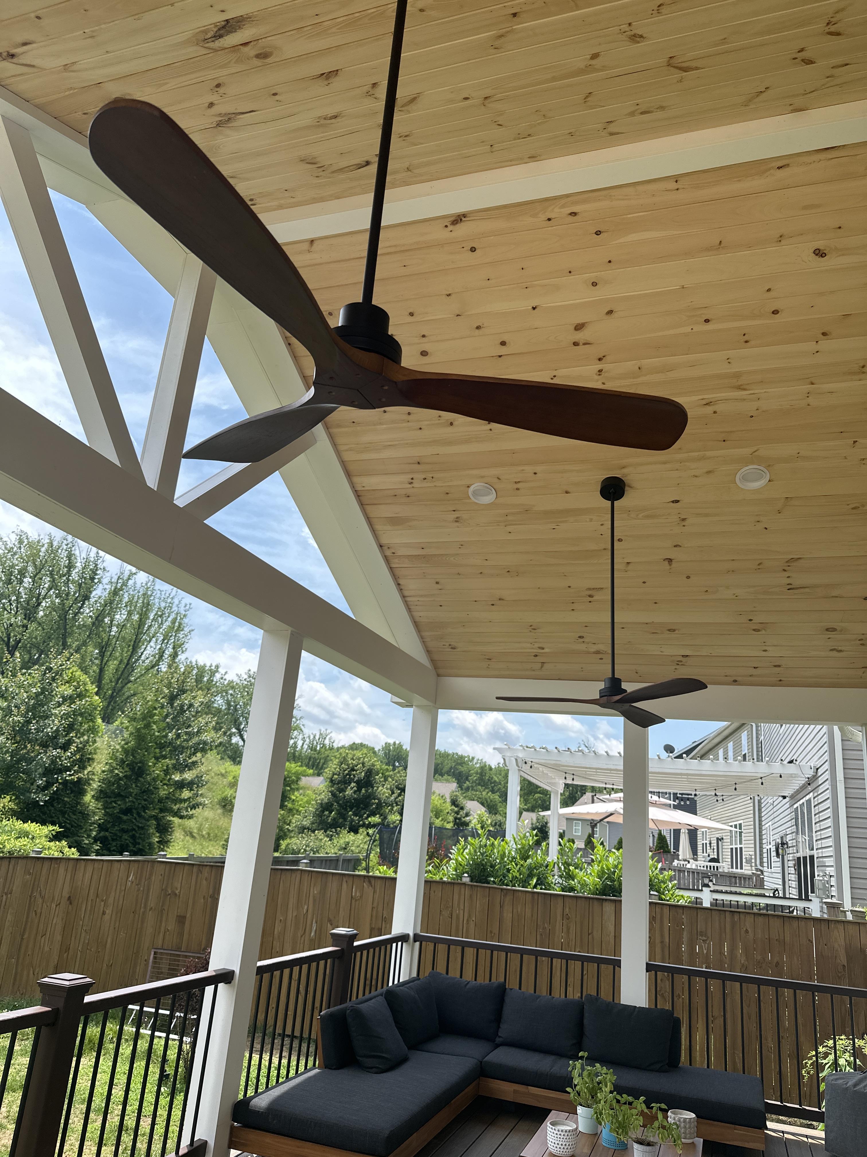 Dark Walnut Black Outdoor Ceiling Fan 52 Inch Remote - #289Y4