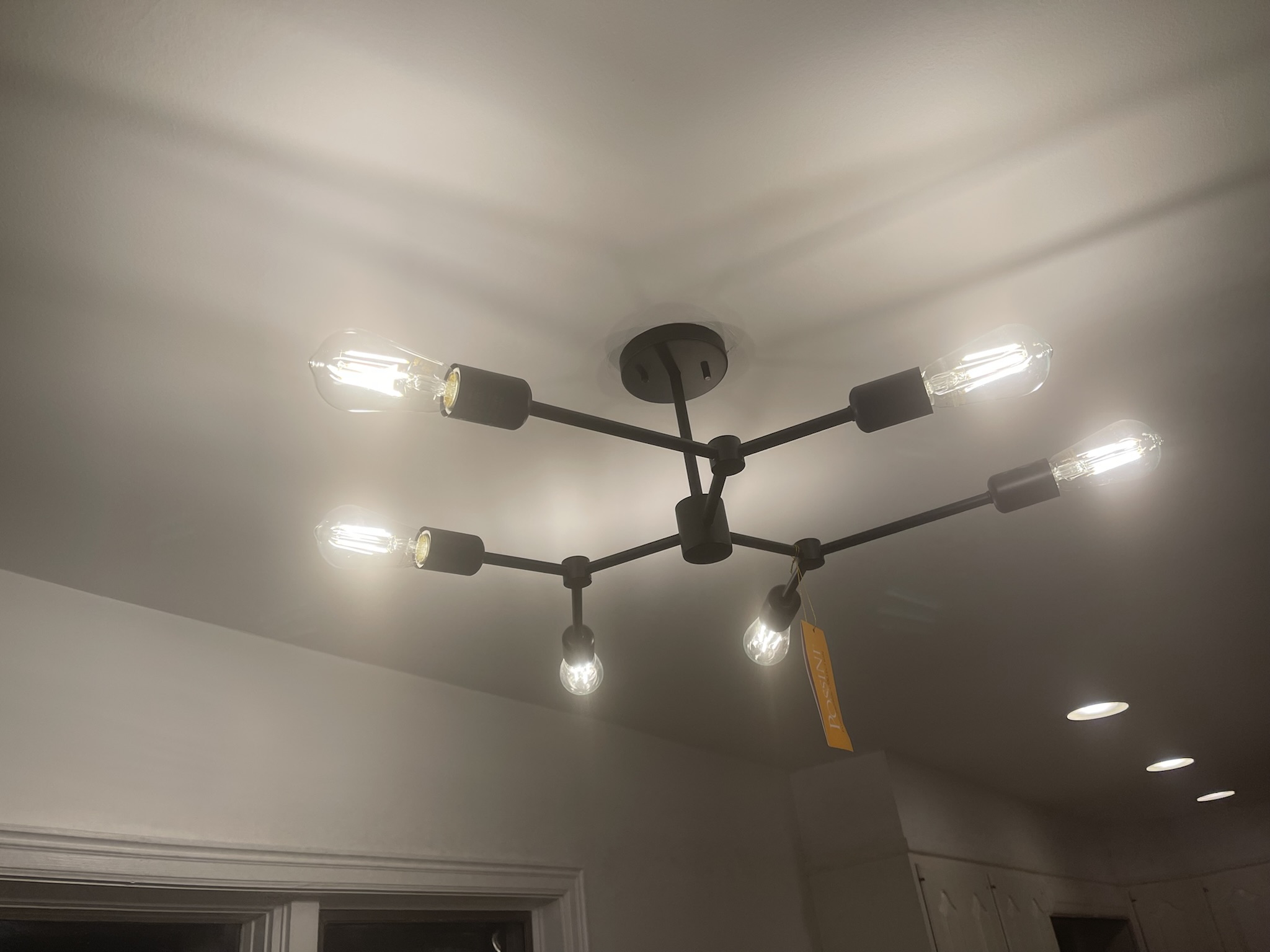 Lichinga Black Ceiling Spot Light - 2 Adjustable GU10 Spotlights, Modern Track Style For Hallway & Living Room