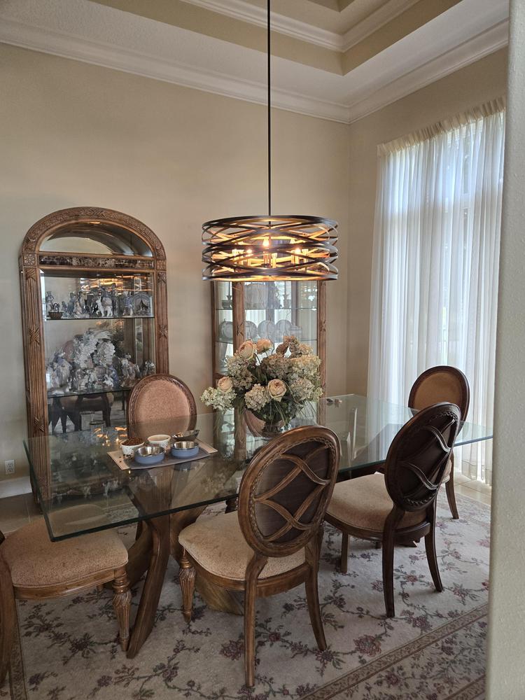 Minka-Lavery Vortic Flow 8-Light Dark Bronze with Mosaic Gold