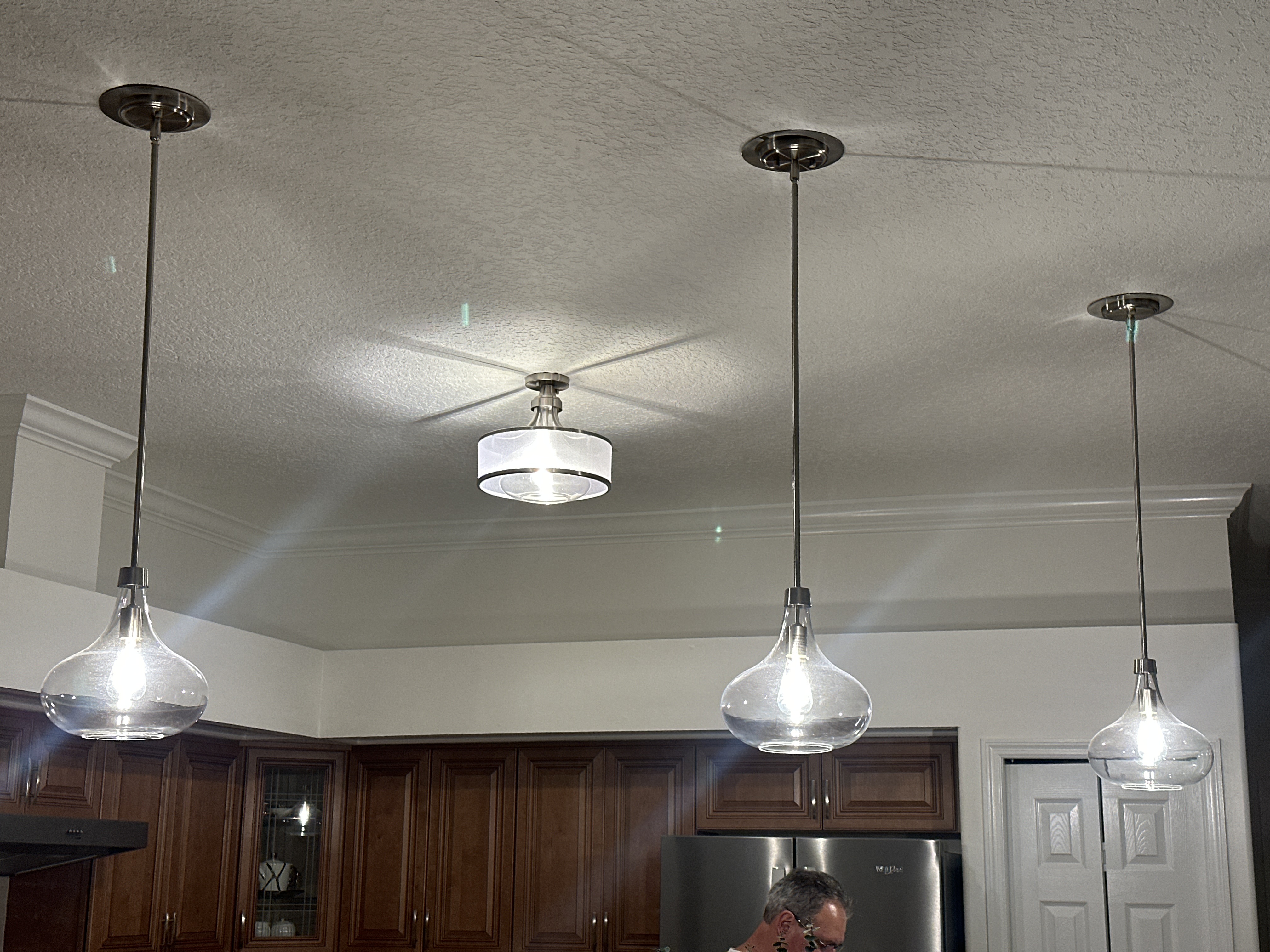 Brushed Nickel Glass Mini Hanging Light Fixture - #45C66 | Lamps Plus