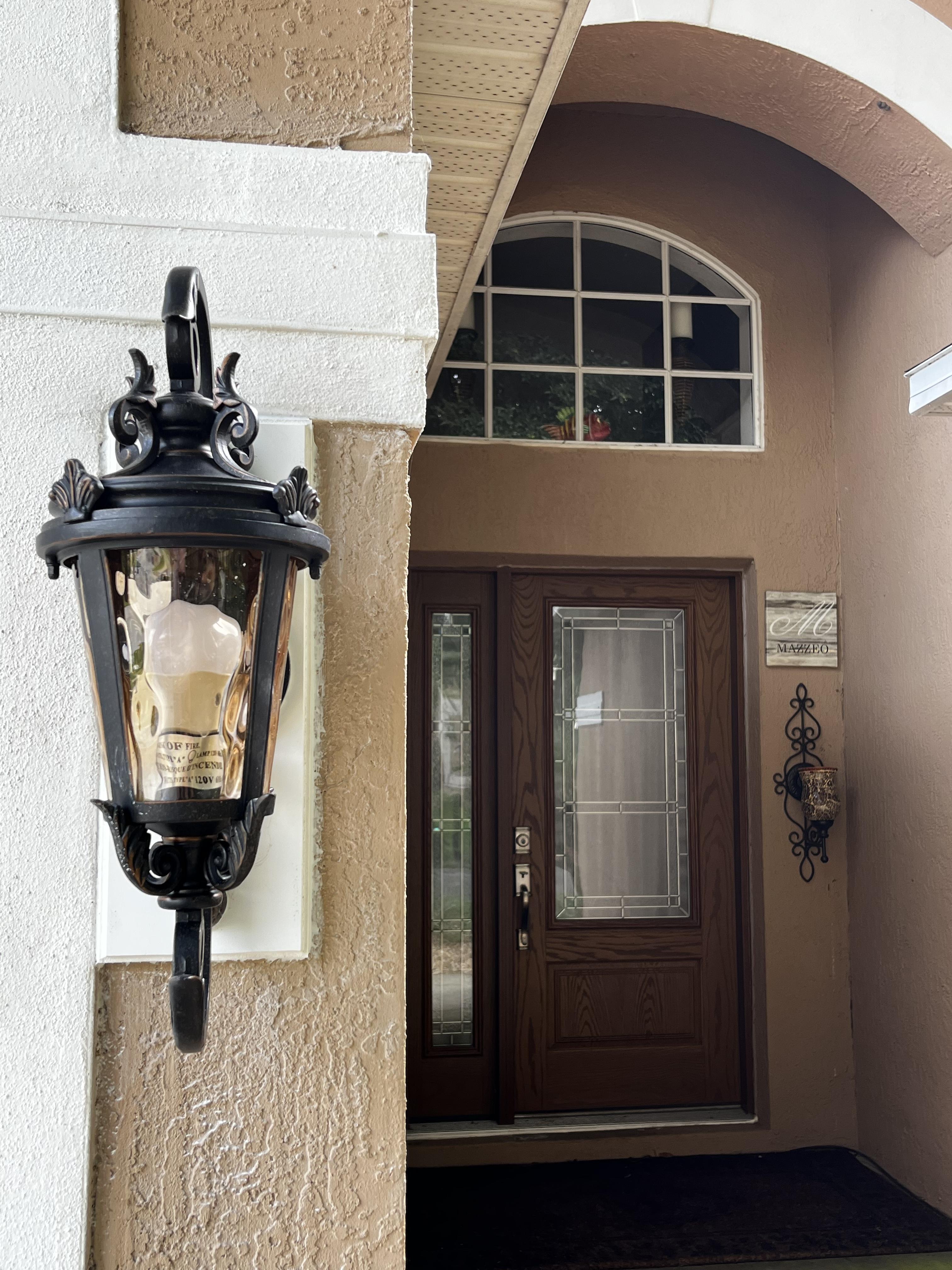 フロス　アルテルーチェ　ポストモダン　照明　ライト　ランプ　triana Bronze Scroll Porch Light Traditional Outdoor - #X0328 | Lamps Plus