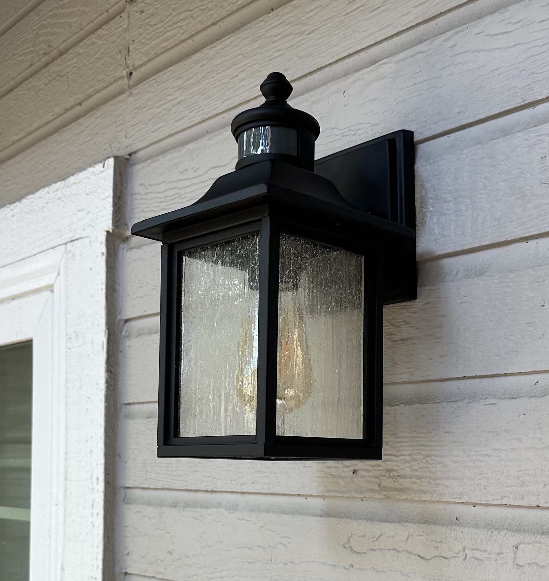Black Motion Sensor Outdoor Porch Light 11.5 Inch - #42F25 | Lamps