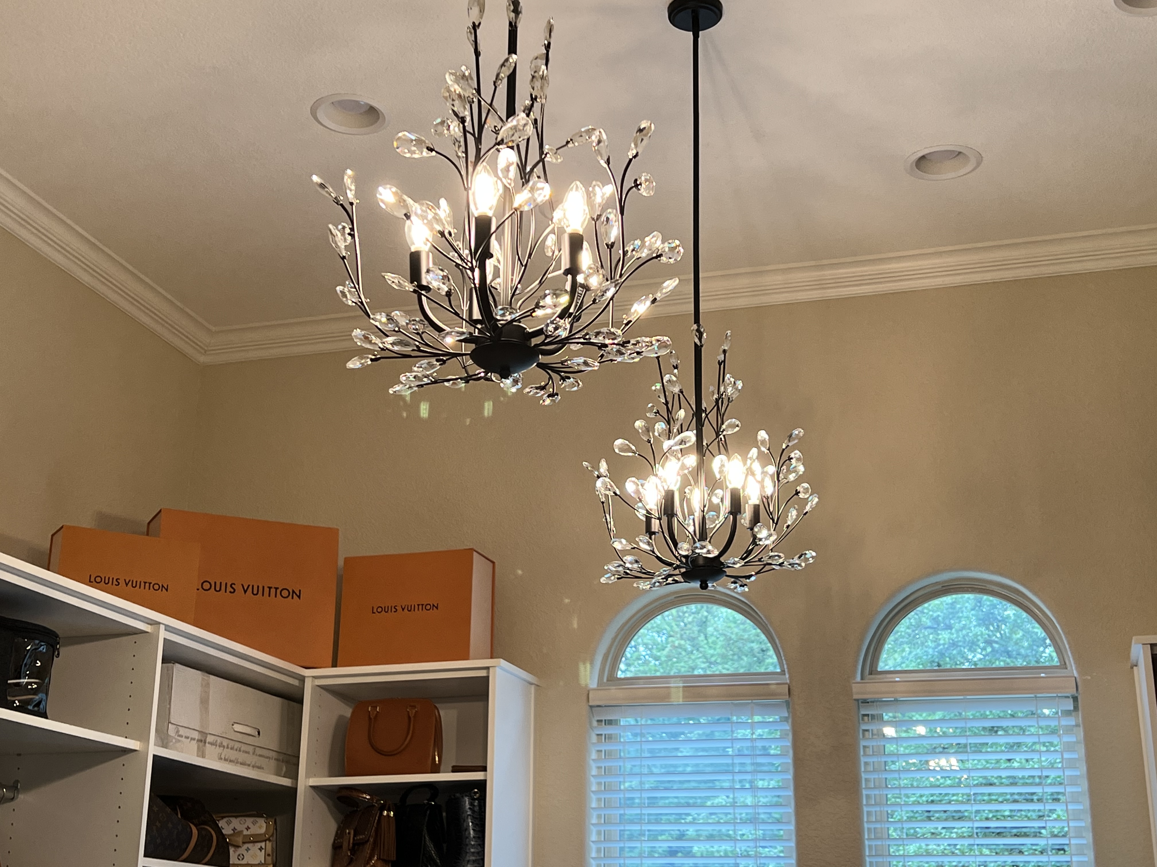 Starburst 20 Light Chandelier With Chrome & Black Finish