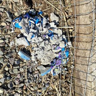 Stepping stone had disintegrated over the winter.