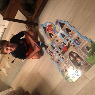 Liam with his castle puzzle! Super fun