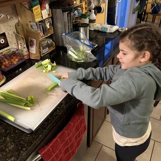 Cutting celery
