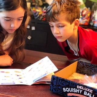 Working on their first squishy ball together. 