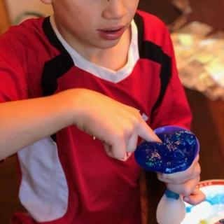 This part takes a bit of work - getting the slime into the balloon!