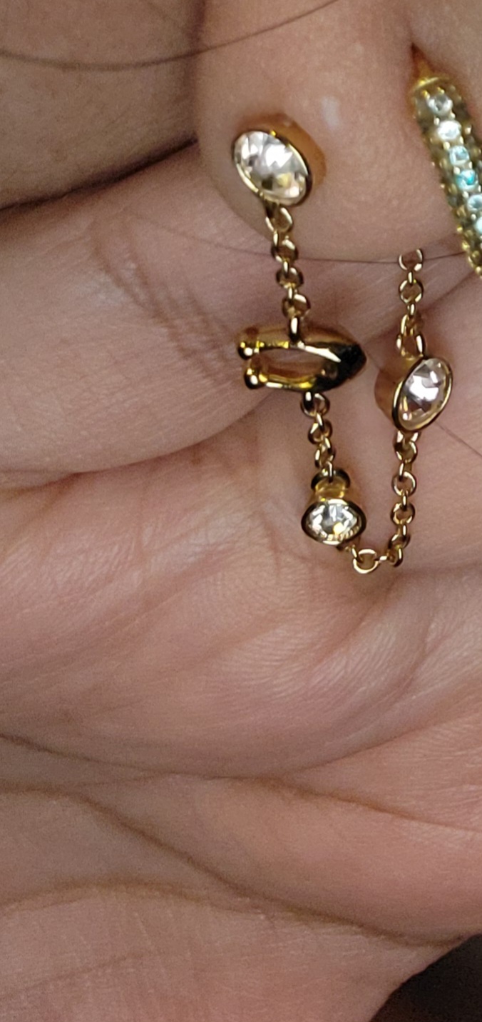 ピアス Crystal Chain Earrings 925 Sterling Silver Zircon Chain Earrings – Lydia's Beryl
