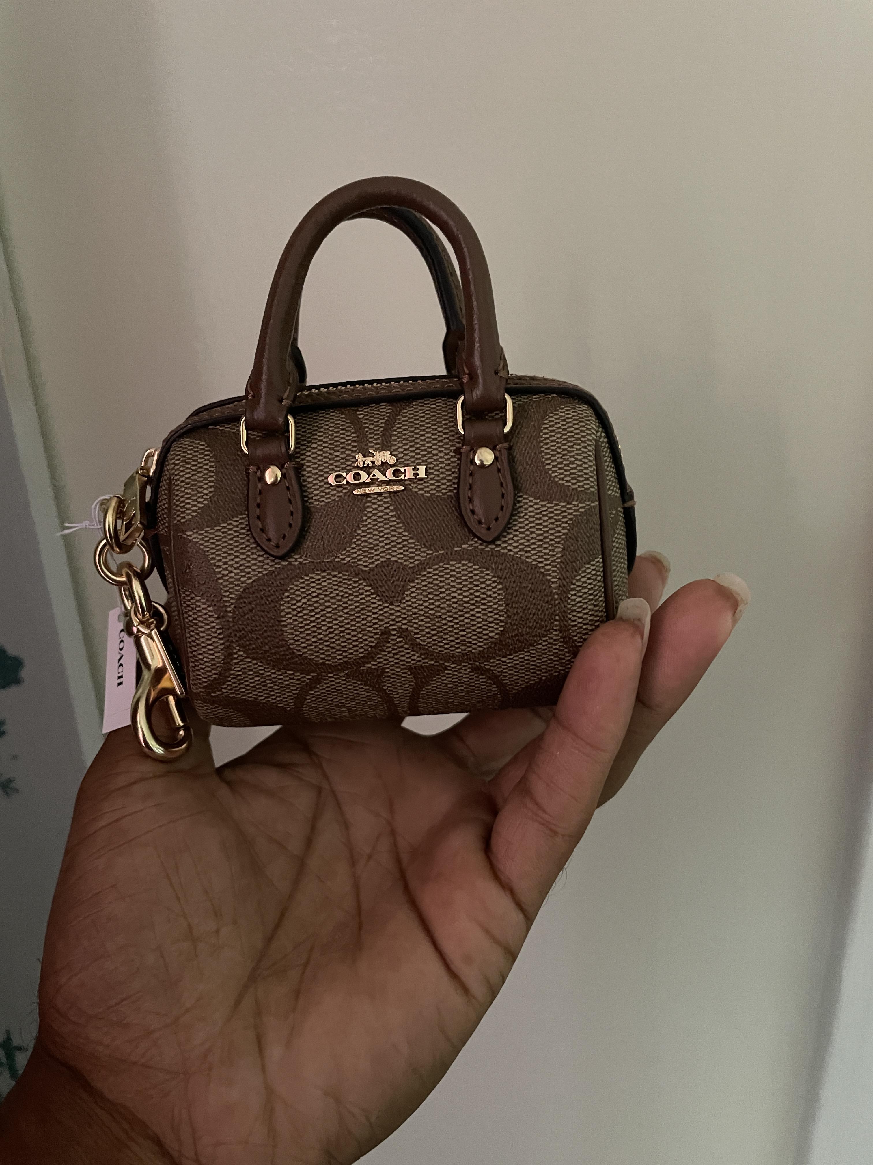 COACH® Outlet | Mini Rowan Satchel Bag Charm In Signature Canvas