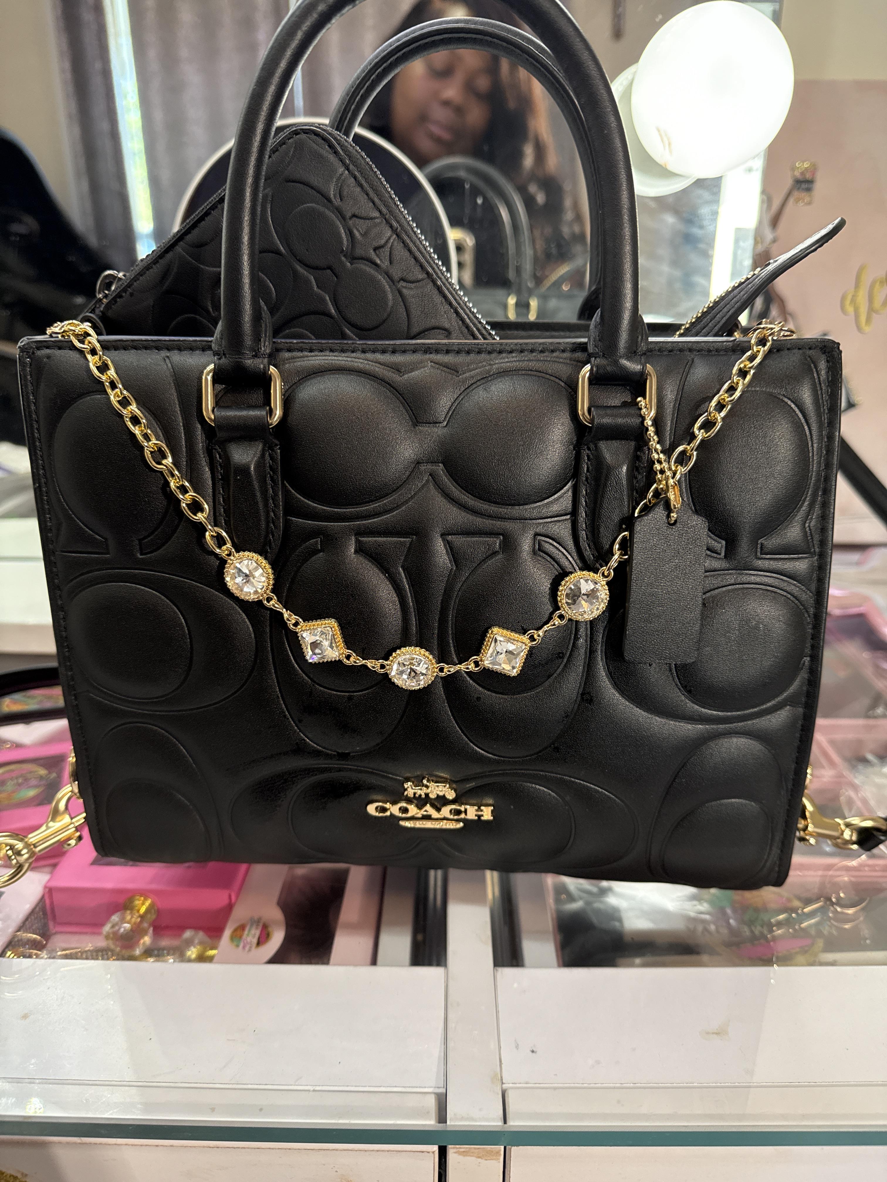 【COACH】Maggie スモール トートバッグ ブラック CY670 NWT Coach Maggie Small Tote Bag In Signature Leather CY670