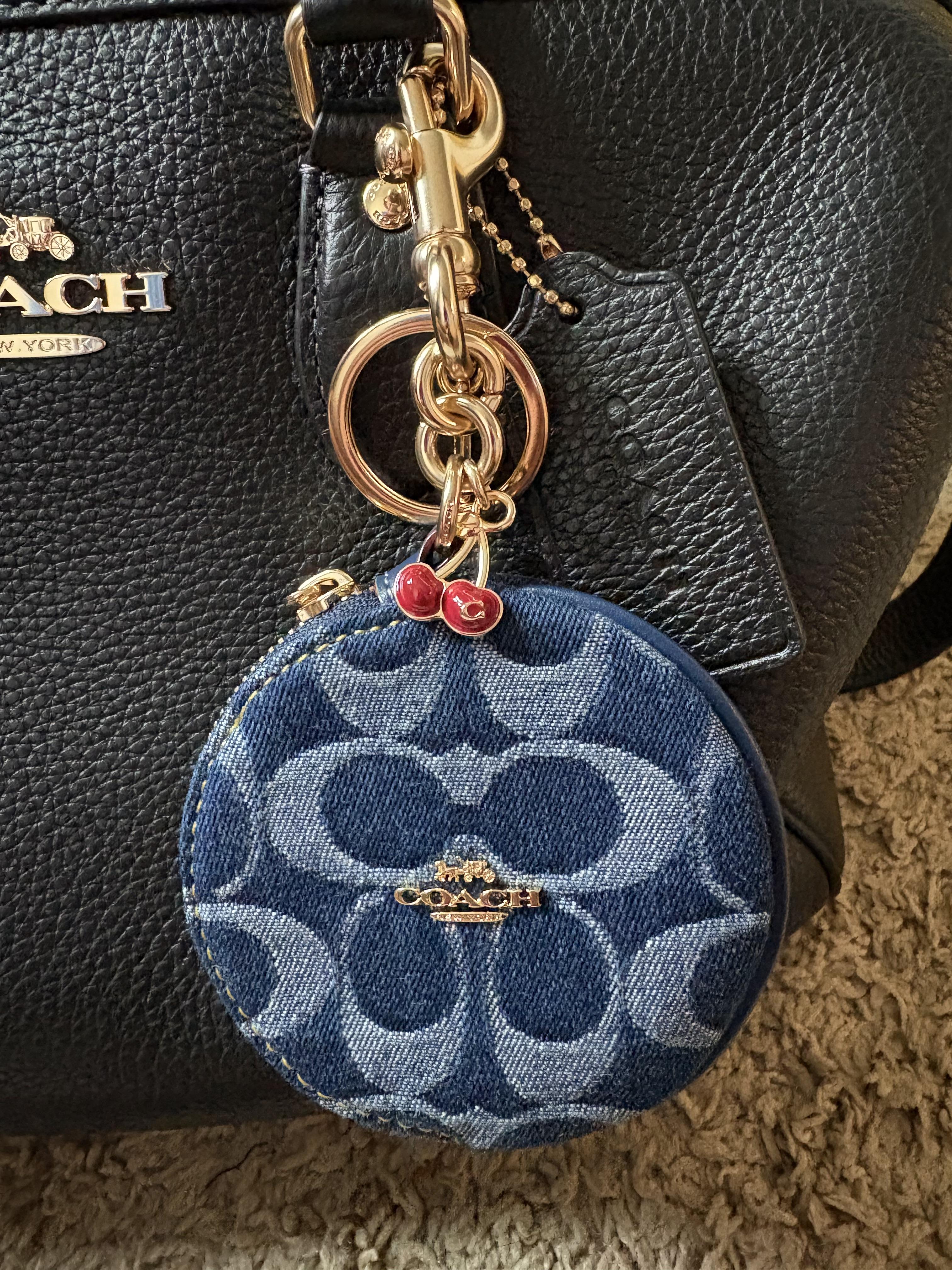COACH® Outlet | Circular Coin Pouch Bag Charm In Signature Denim