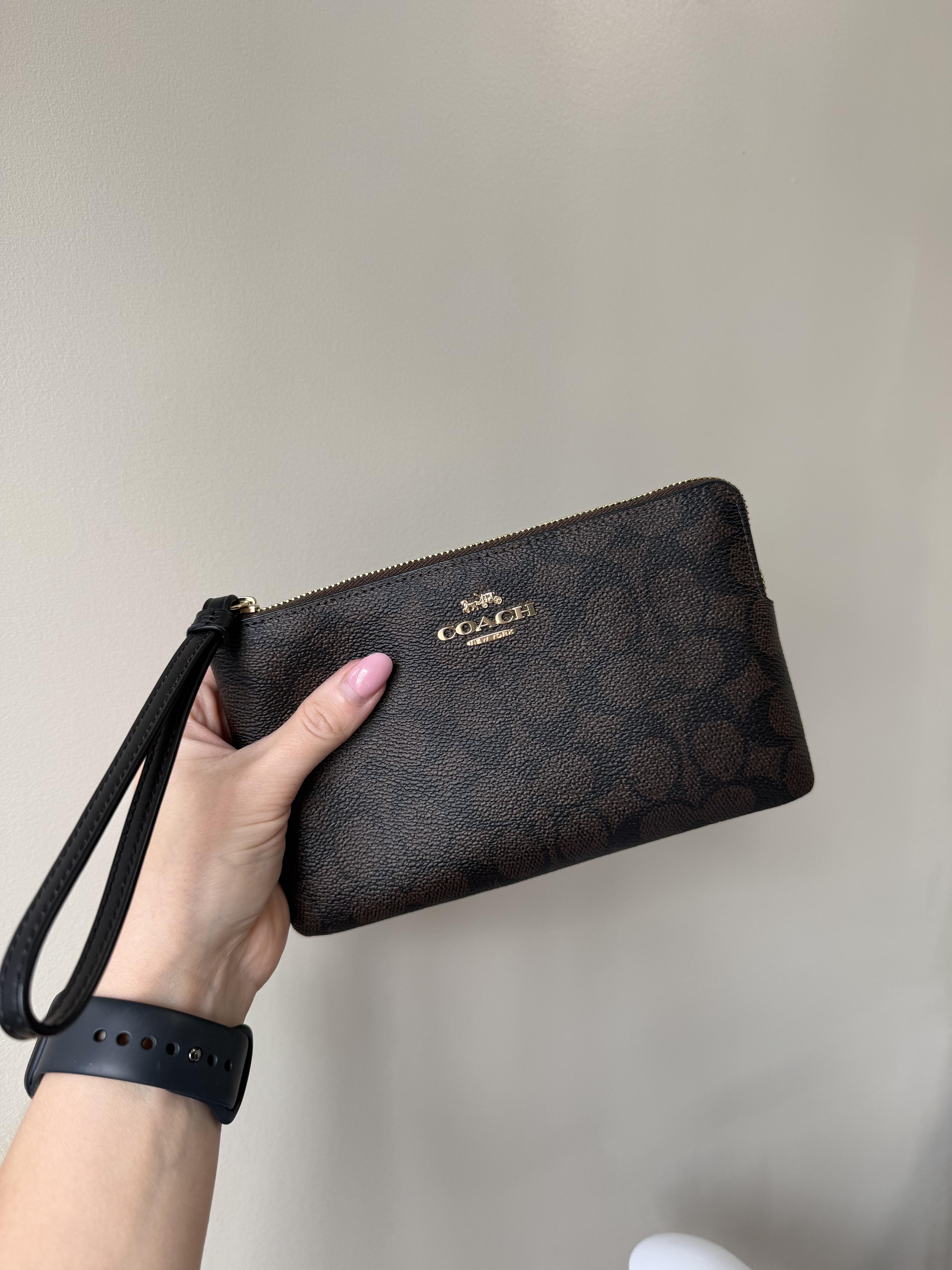 COACH® Outlet | Large Corner Zip Wristlet With Strawberry Graphic COACH® Outlet | Large Corner Zip Wristlet With Strawberry Graphic