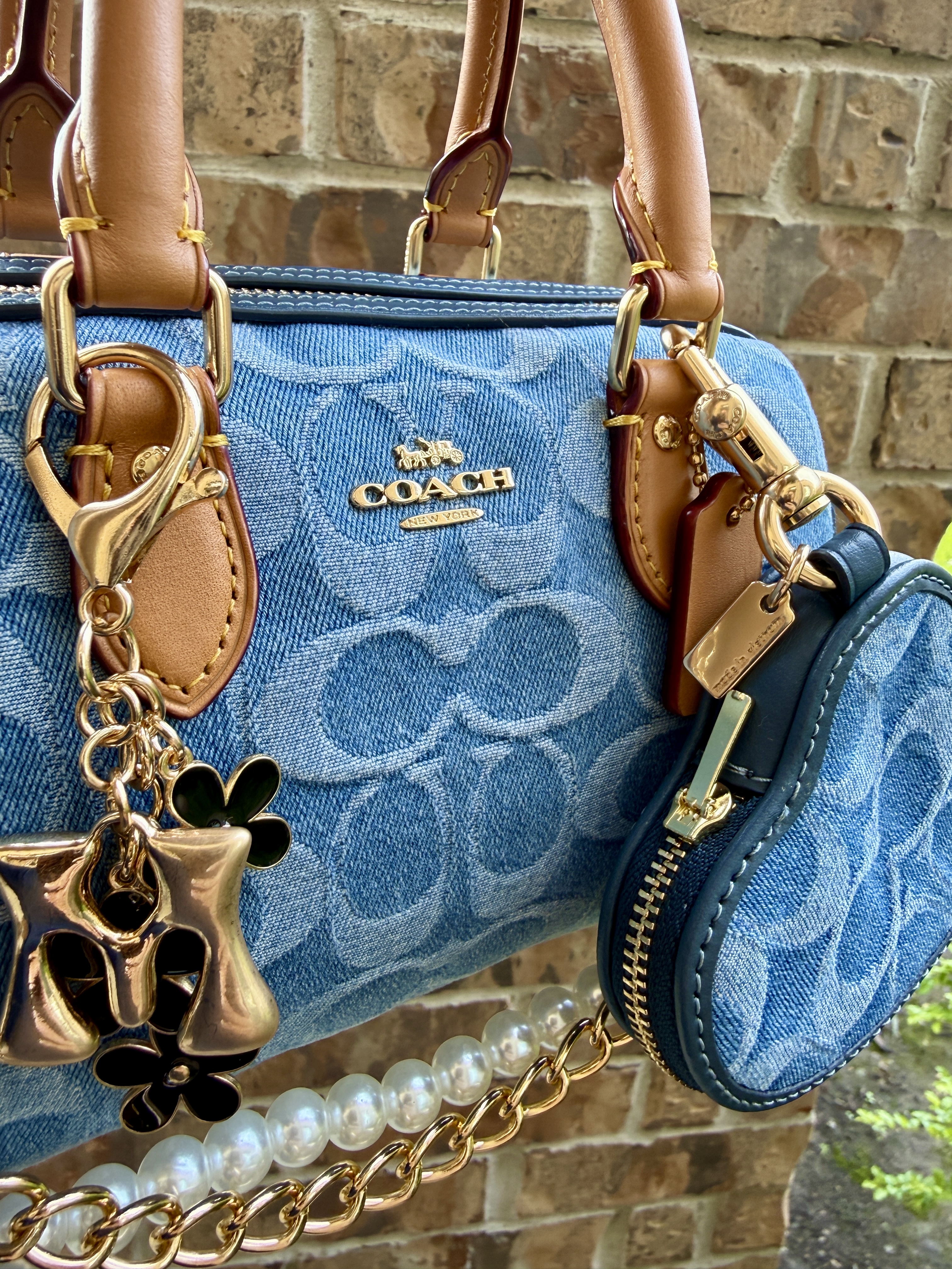 Heart Bag Charm In Signature Denim | Coach New Zealand