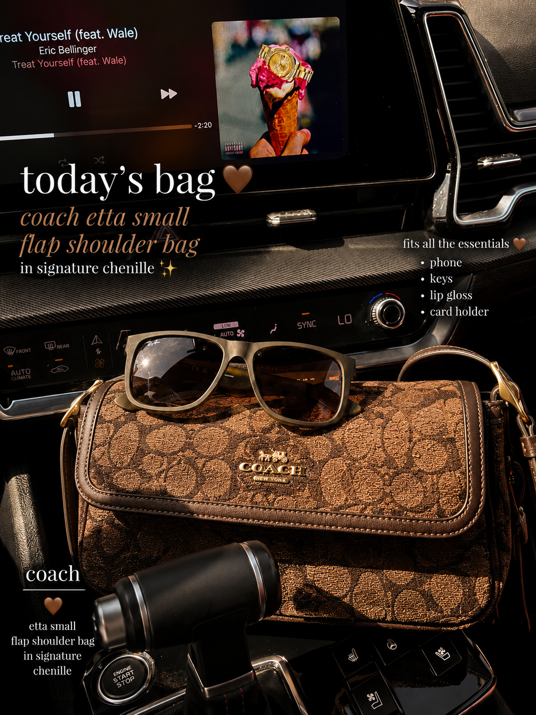Etta Small Flap Shoulder Bag In Signature Chenille | Coach New Zealand