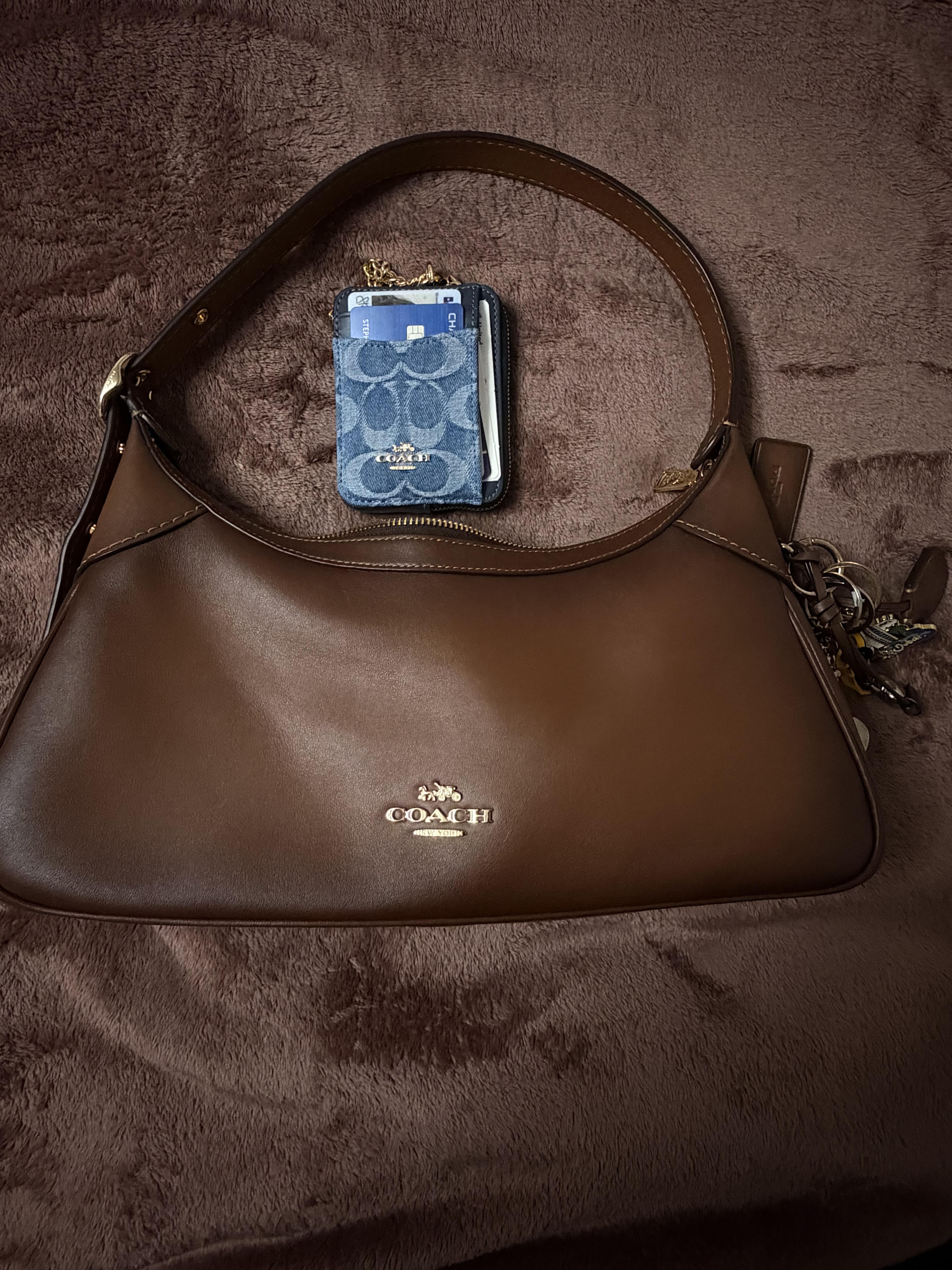 Zip Card Case In Signature Canvas With Charm | Coach New Zealand