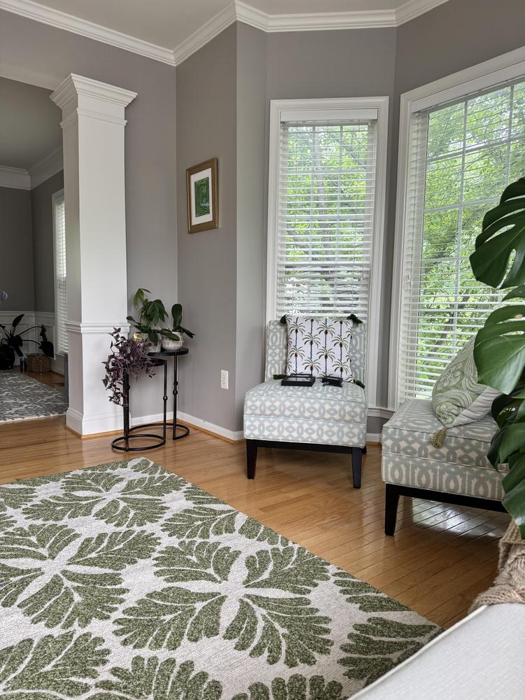 Found & Fable Green Botanical Hook Area Rug | At Home