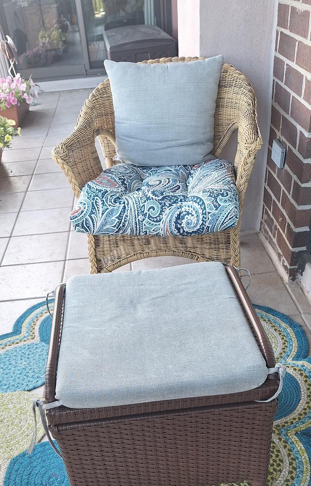 Denim Multi Paisley Wicker Seat Cushion - PDQ | At Home