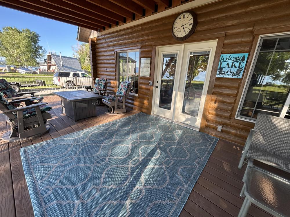at home (E306) Aqua Geo Wave Indoor & Outdoor Area Rug 8x10