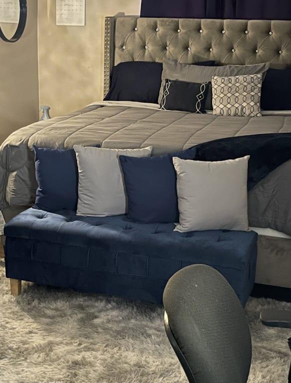 Navy Blue Throw Pillow, 18"