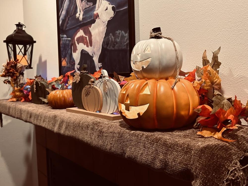 LED Pumpkin Stack, 10.25"