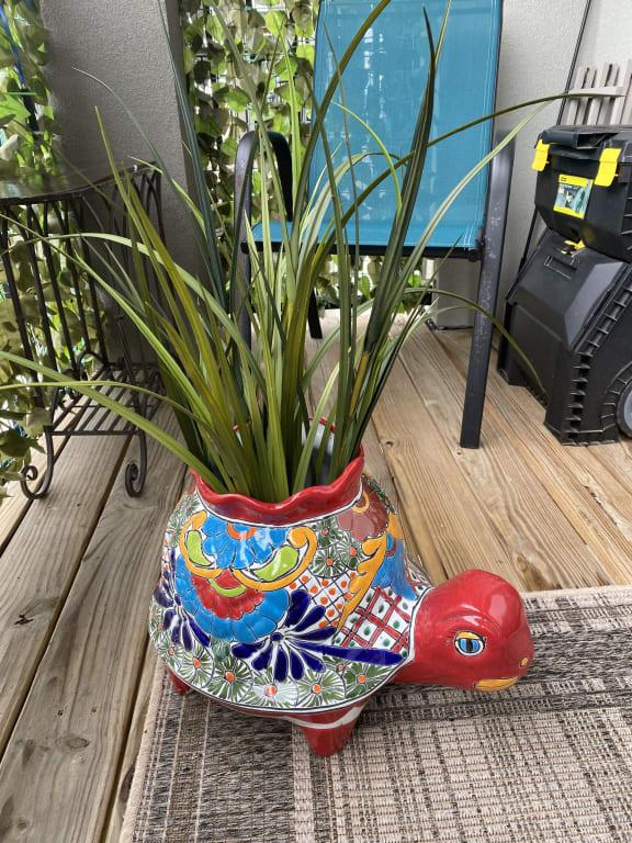 at home Green Grass in Plastic Pot 32"