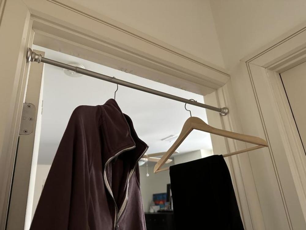 at home Nicholas 5/8" Nickel Tension Curtain Rod 28-48"