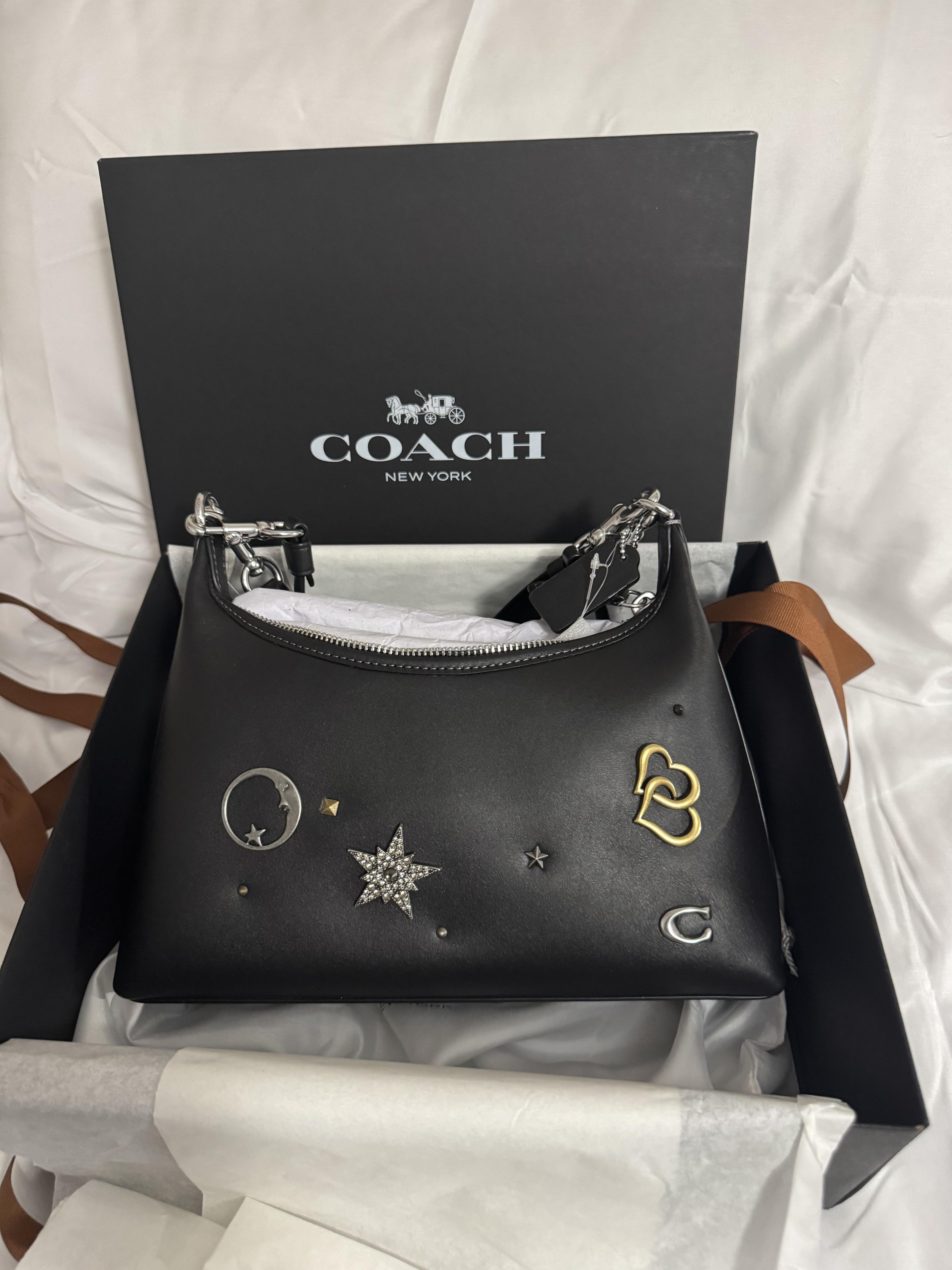 希少✨COACH Wool Signature Shoulder Bag COACH Soho Signature Jacquard Small Shoulder Bag