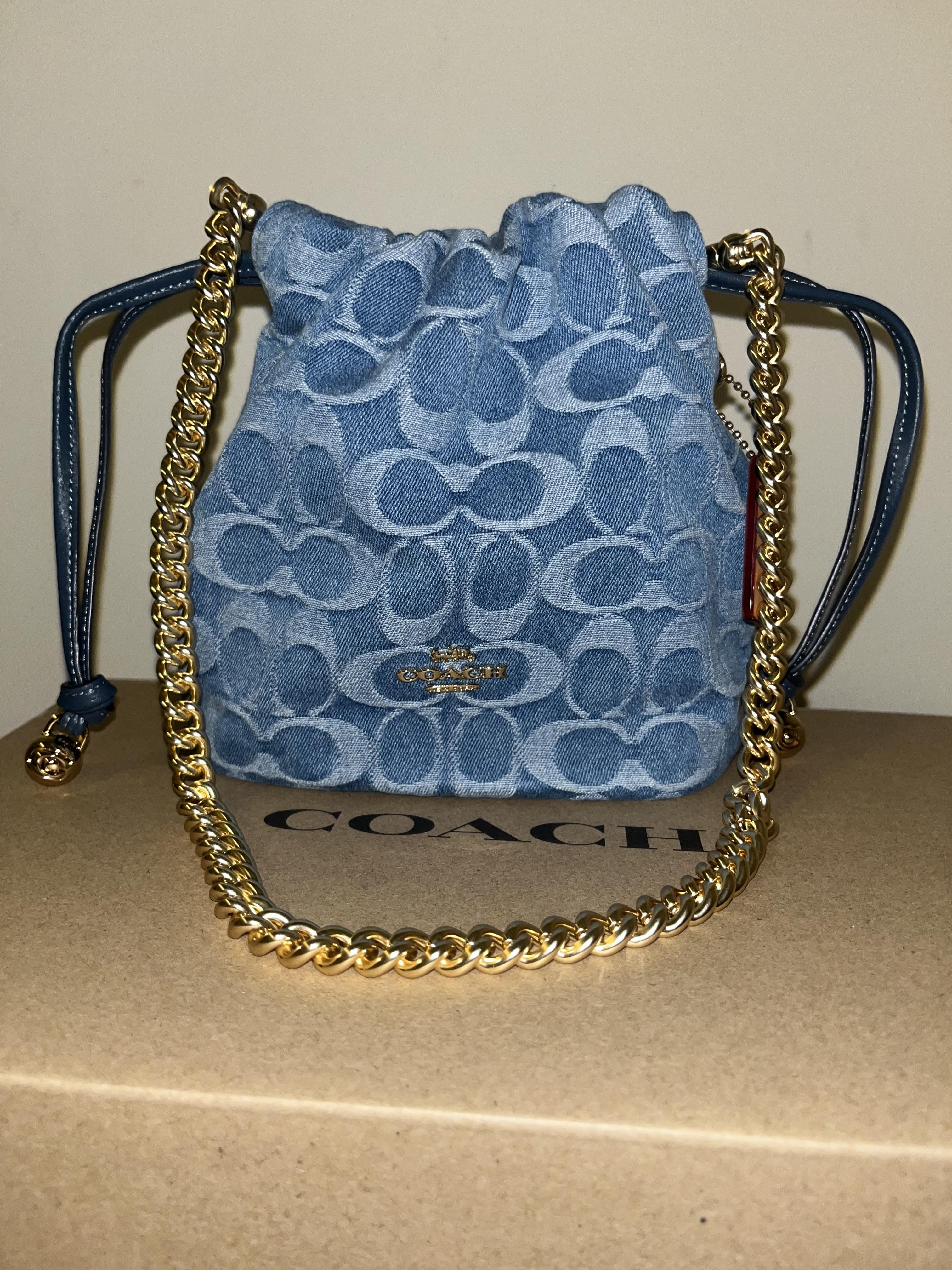 Faye Mini Drawstring Bag In Signature Jacquard With Floral