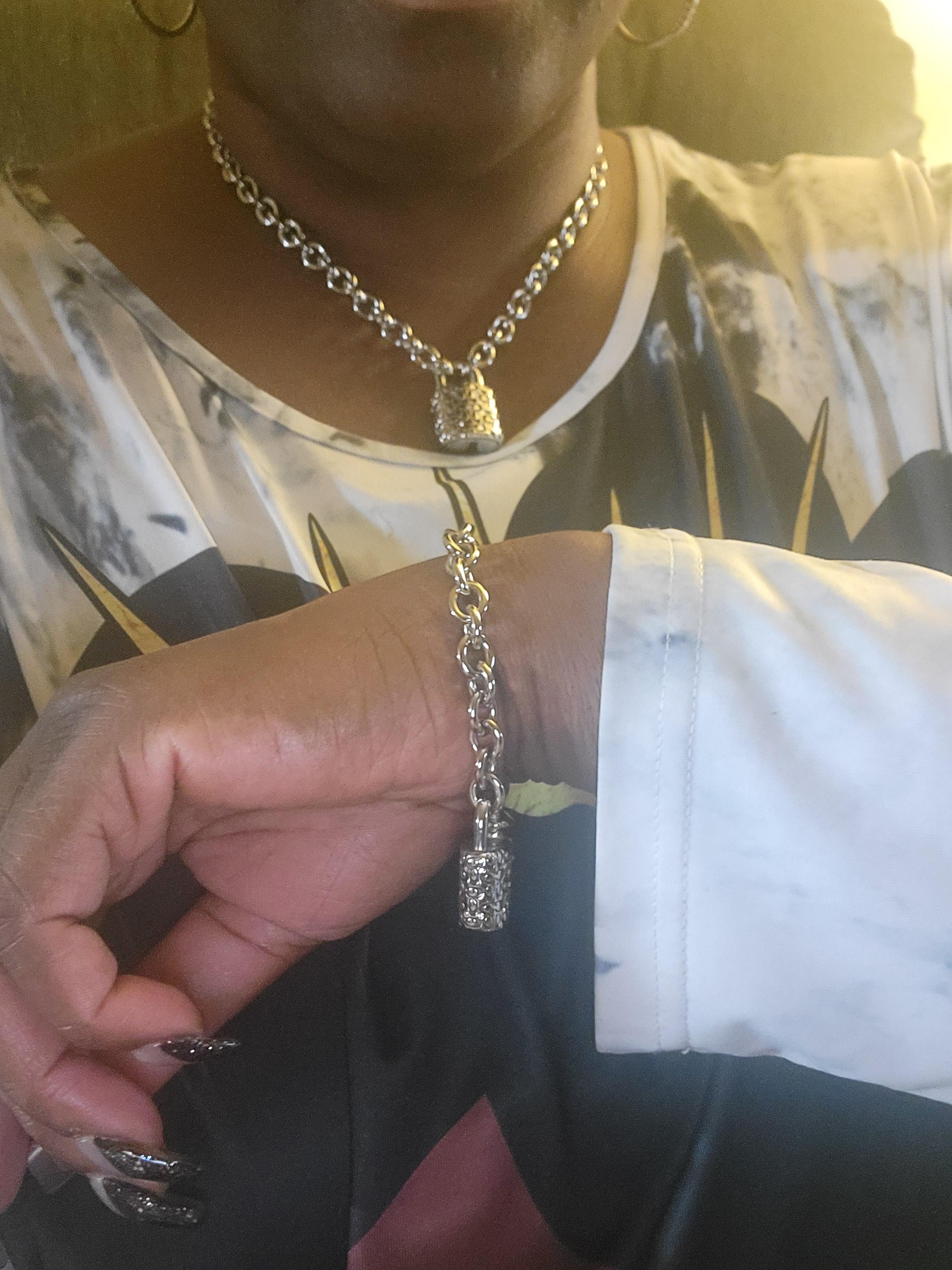 COACH® | Quilted Padlock Chain Necklace
