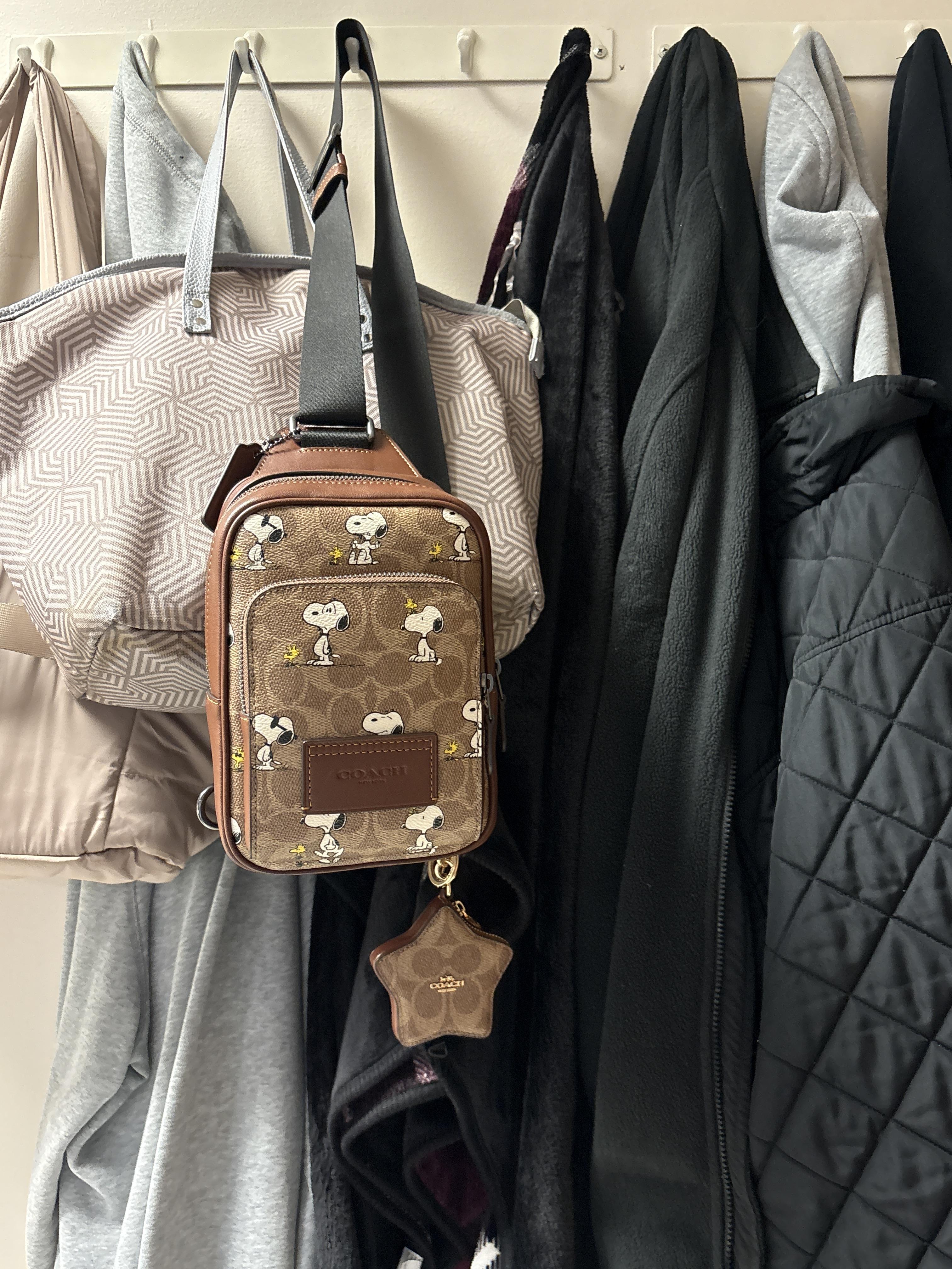 Coach X Peanuts Racer Sling Pack In Signature Canvas With Snoopy