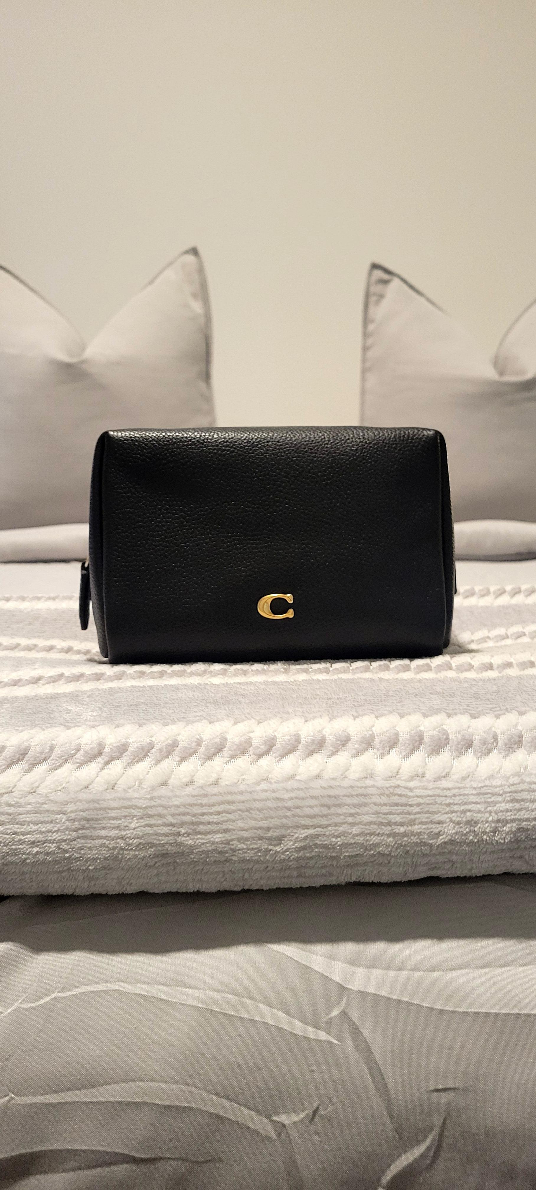 バッグ COACH Black Signature Cosmetic Pouch s-l400.jpg