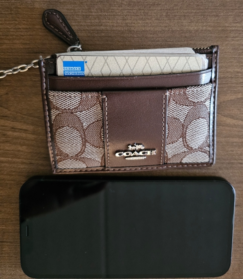 COACH® | Mini Skinny Id Case In Signature Canvas