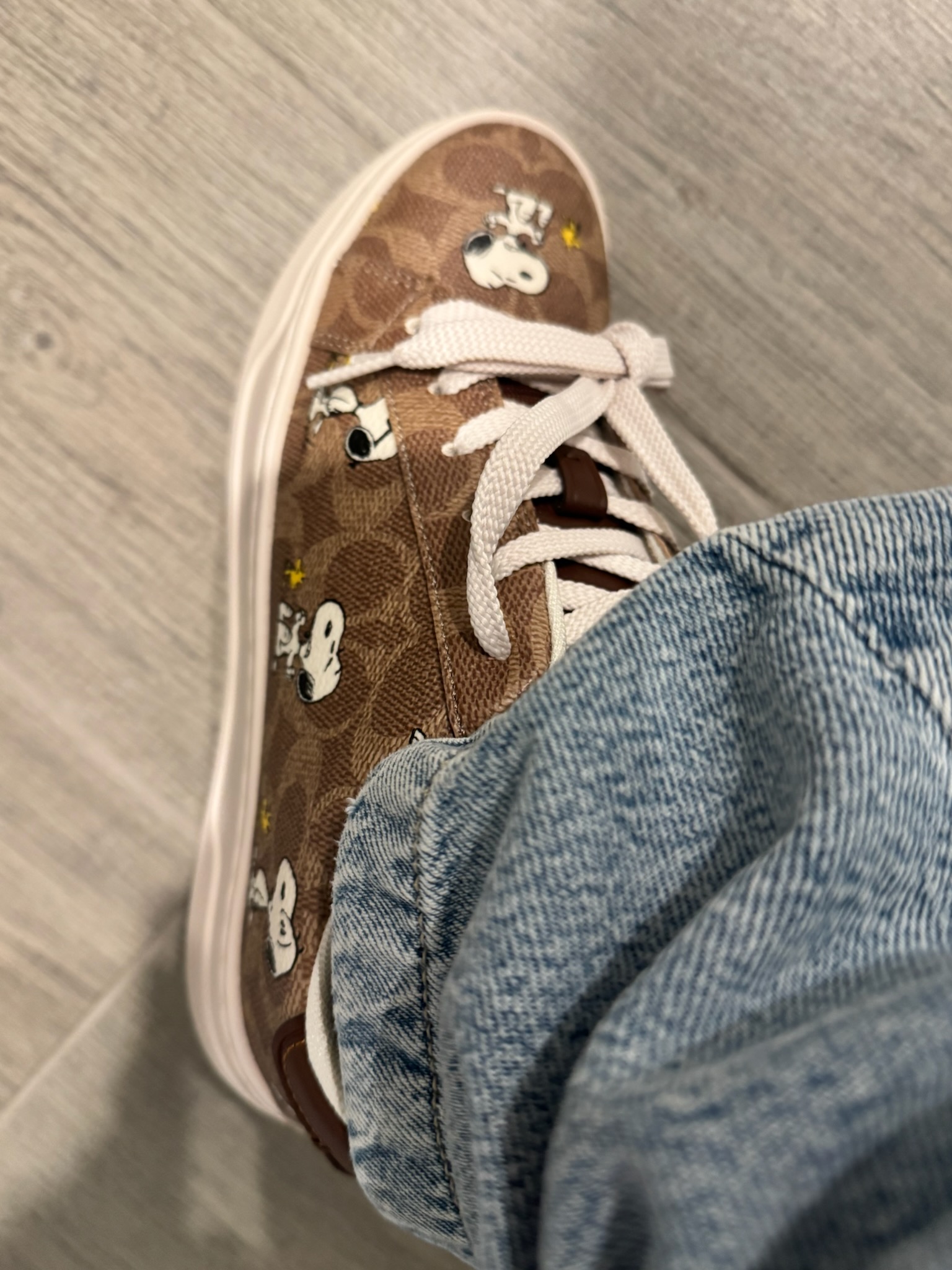 Coach X Peanuts High Line Sneaker In Signature Canvas With Snoopy