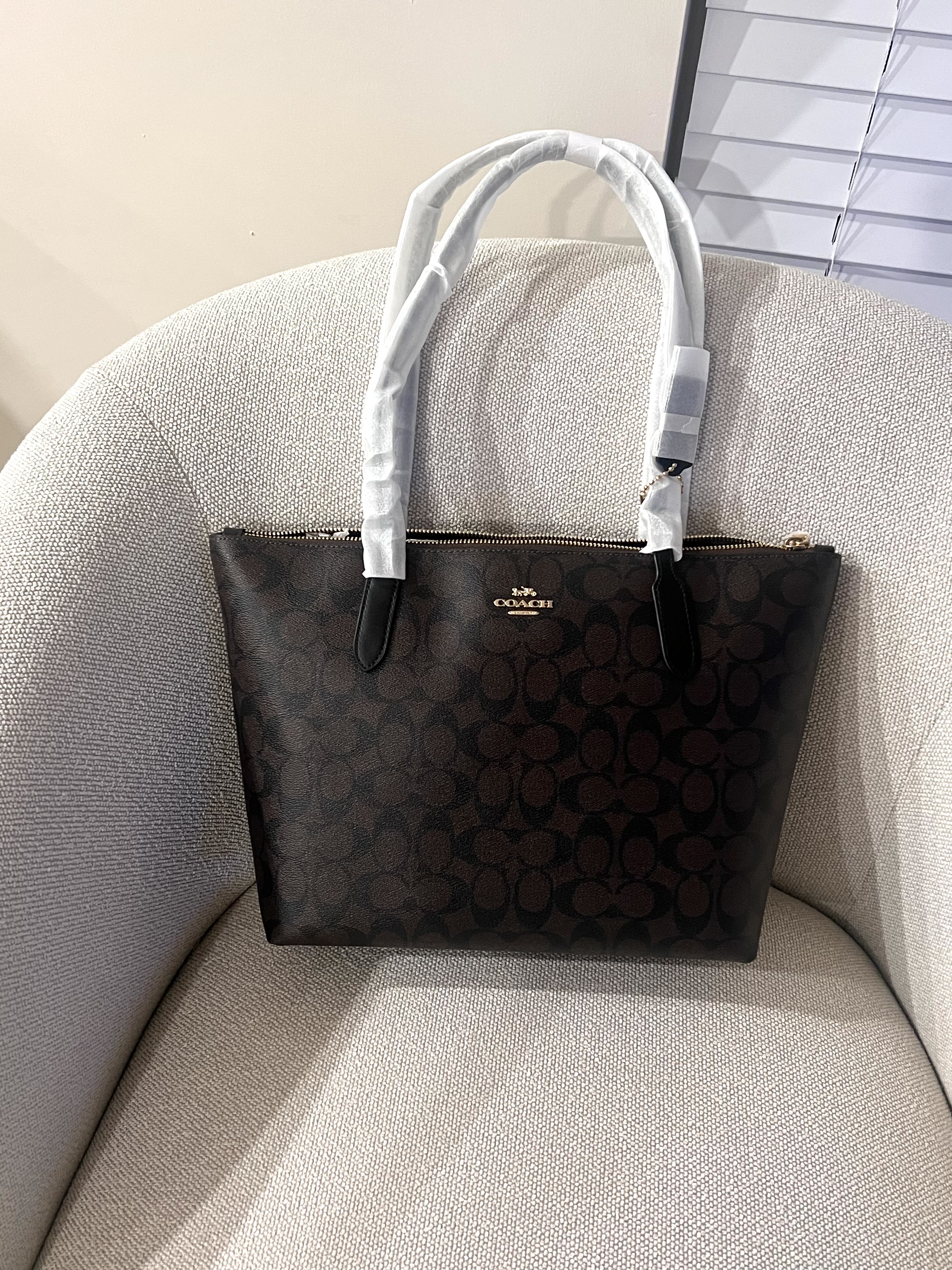 COACH® | Zip Top Tote Bag In Signature Canvas
