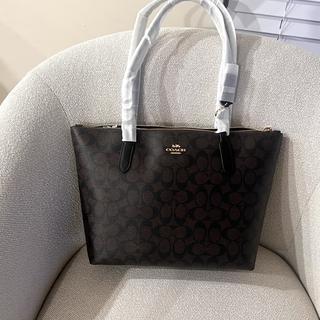Zip Top Tote Bag In Signature Canvas With Ornament Print | COACH®