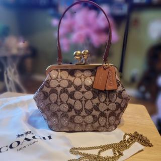 Kisslock Frame Bag 16 In Crystal Signature Jacquard | Bags | Coach