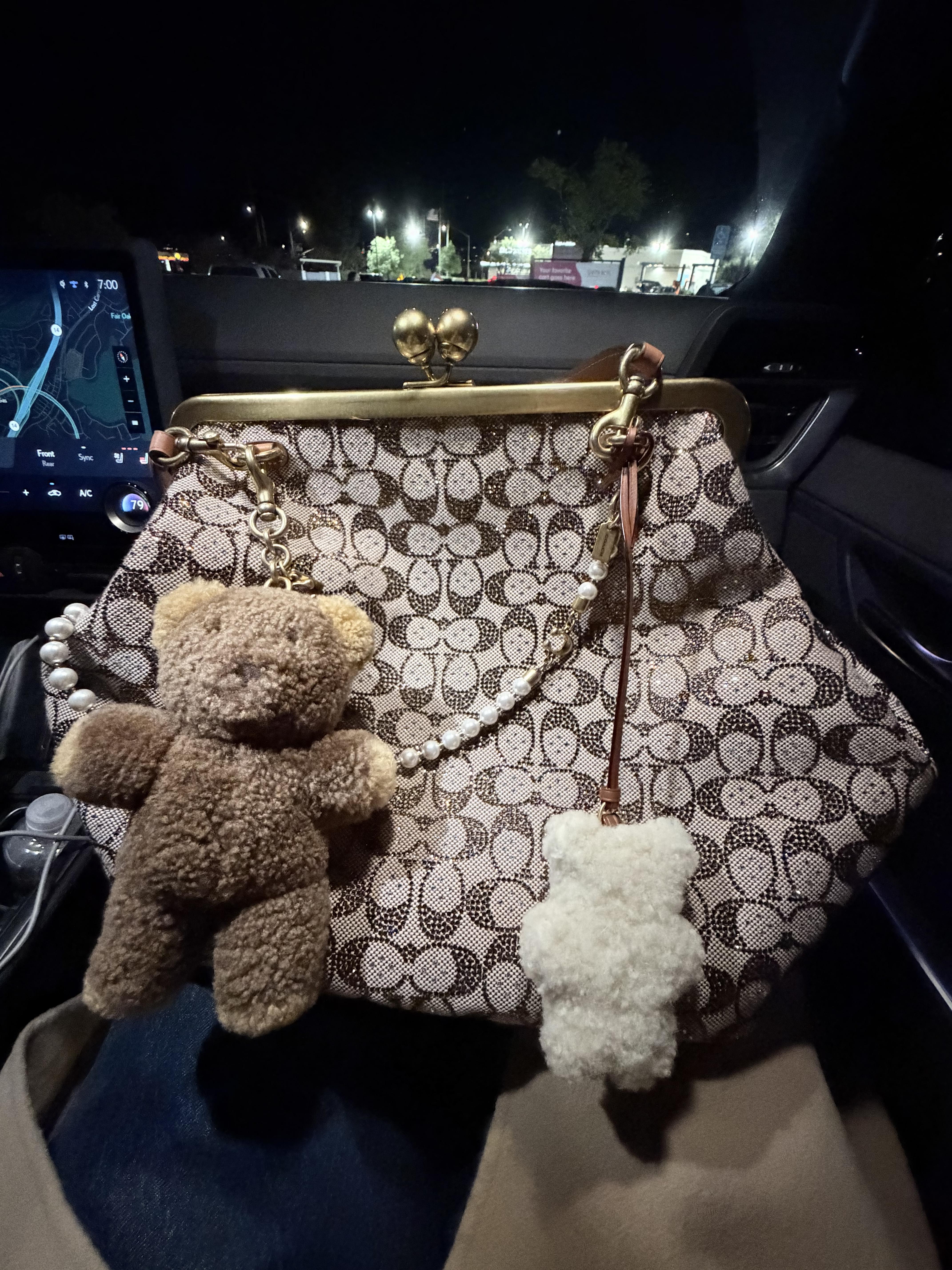COACH® | Bear Puffy Bag Charm In Shearling