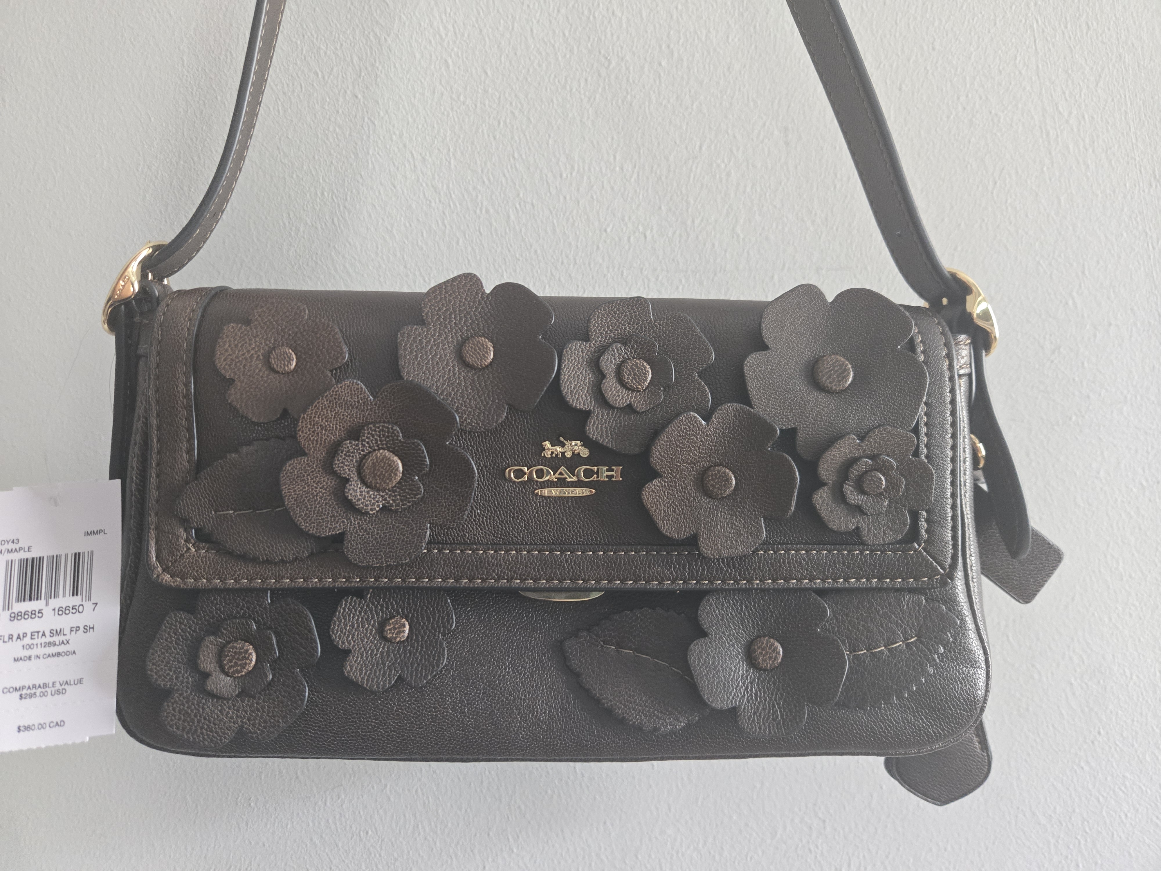 Etta Small Flap Shoulder Bag With Floral Applique | Bags | Coach 