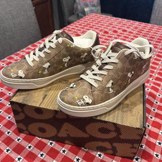 Coach X Peanuts High Line Sneaker In Signature Canvas With Snoopy