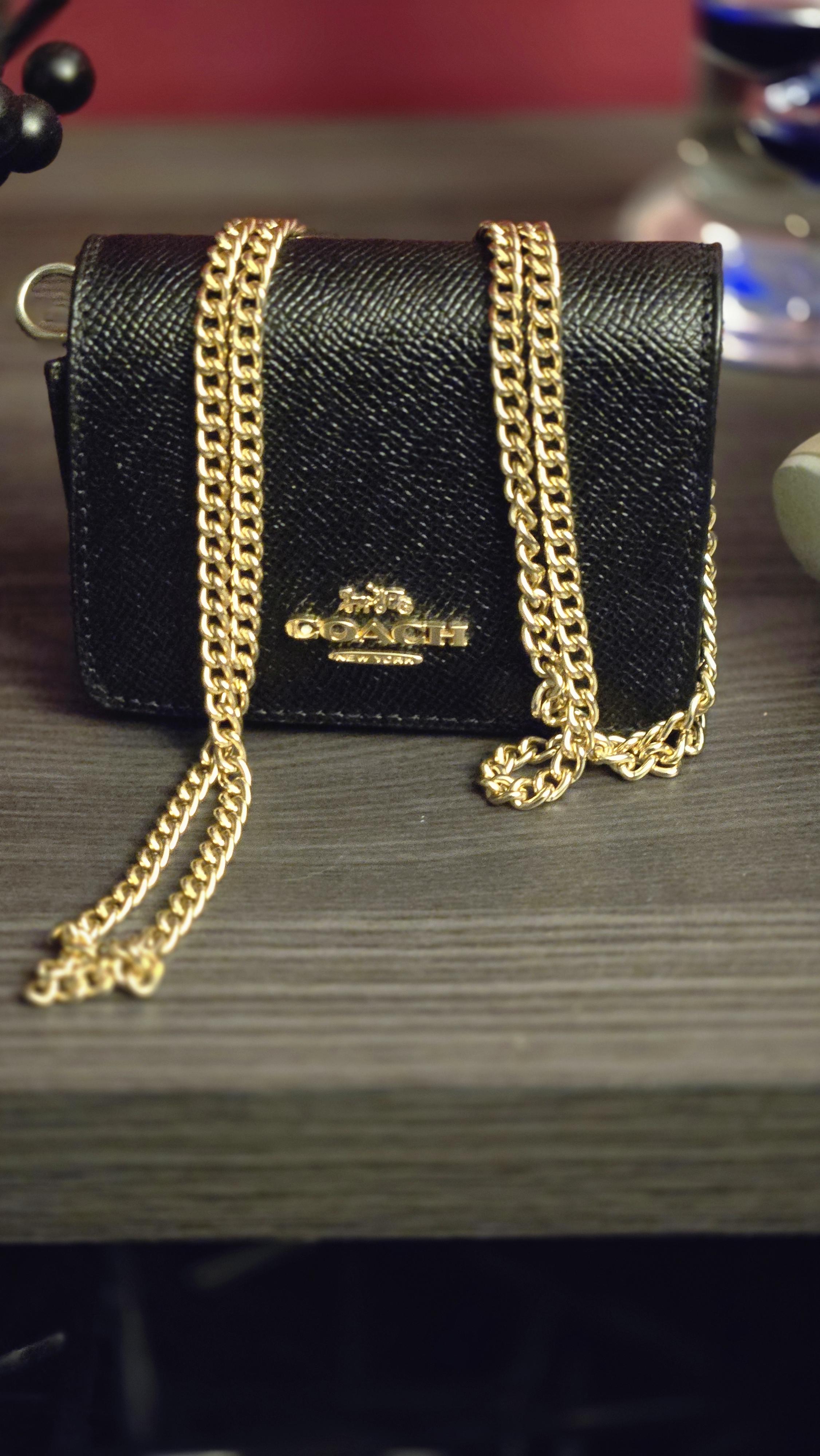 Mini Wallet On A Chain In Signature Jacquard With Floral