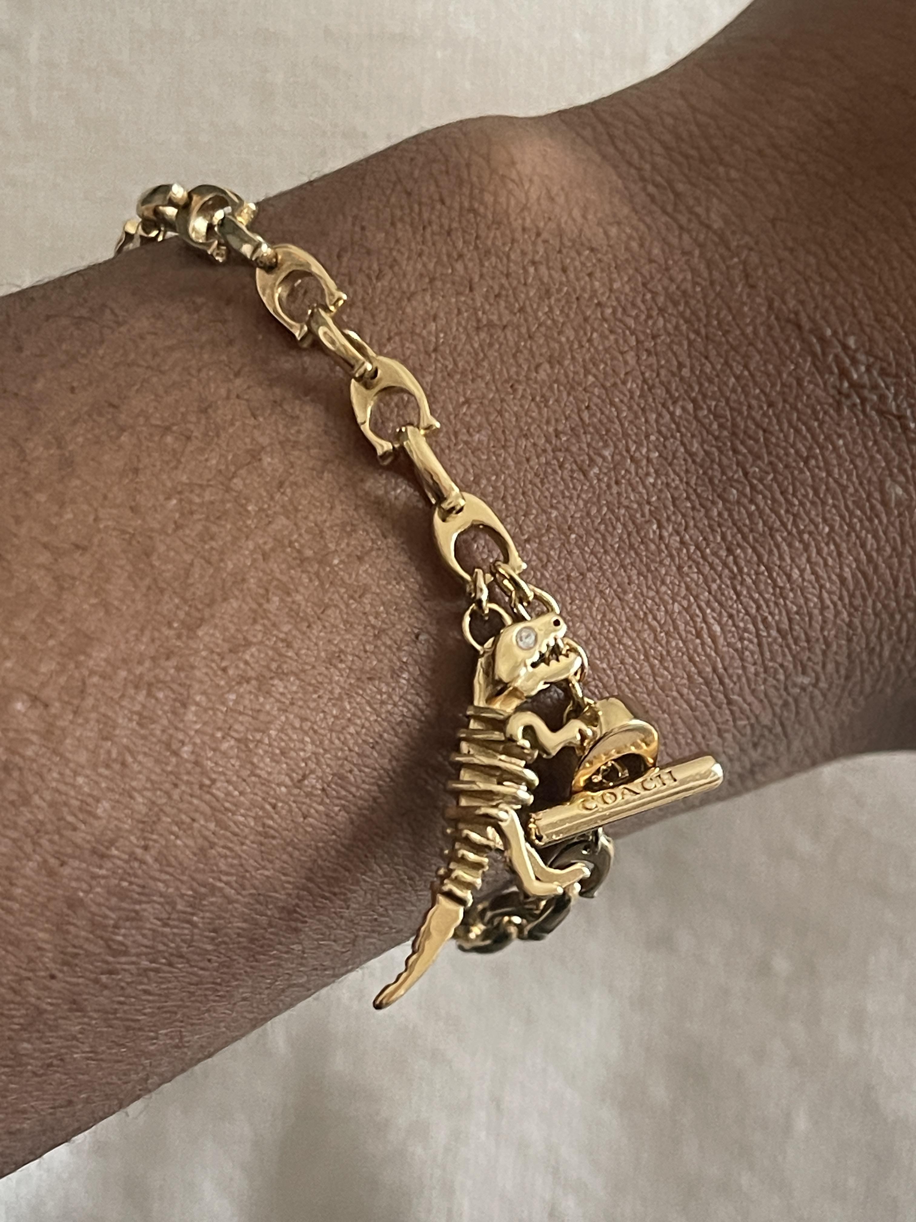 COACH Skeletal Rexy Signature Chain Bracelet