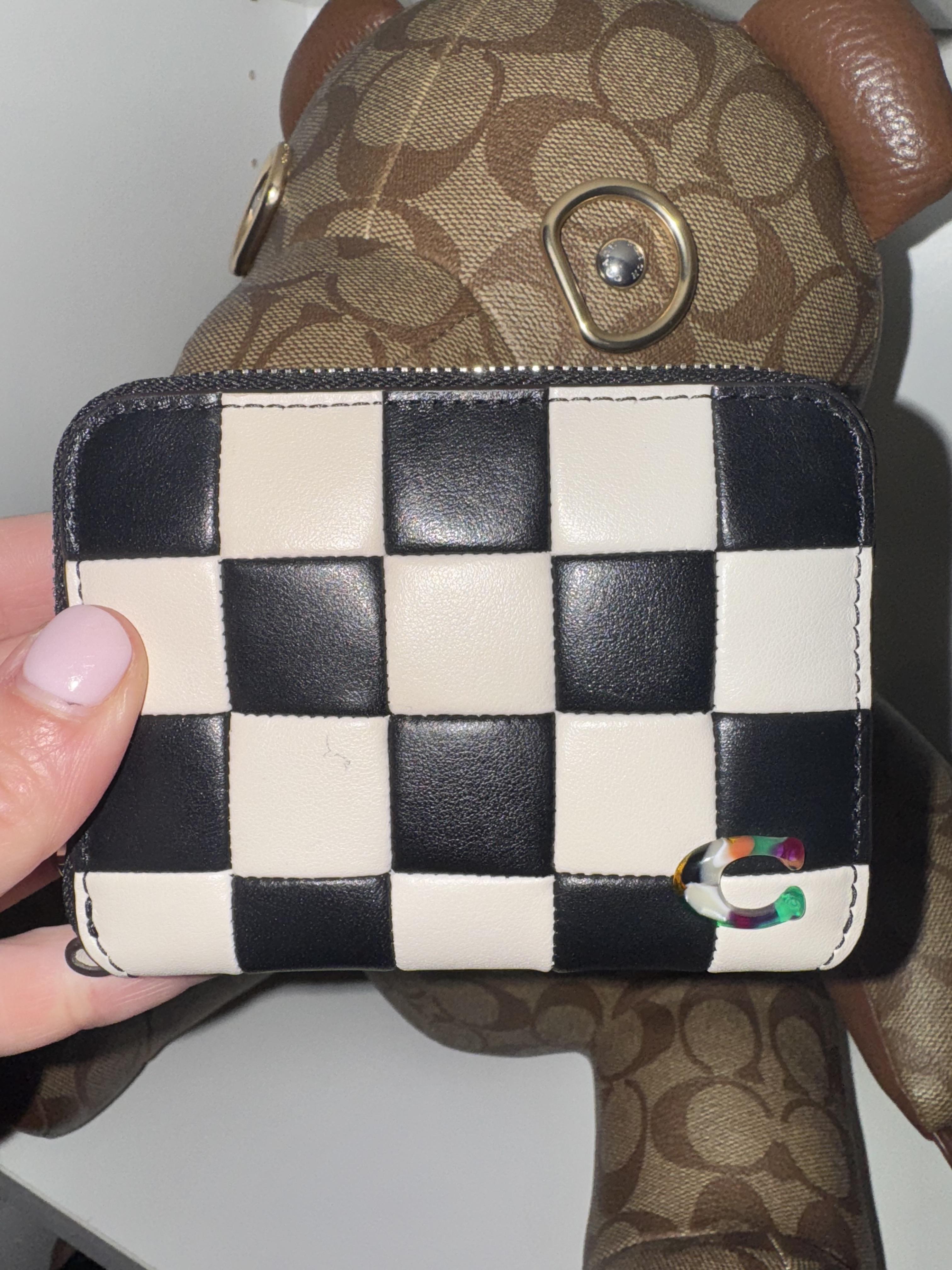 Zip Around Wallet In Checkerboard Upcrafted Leather | Coachtopia ™