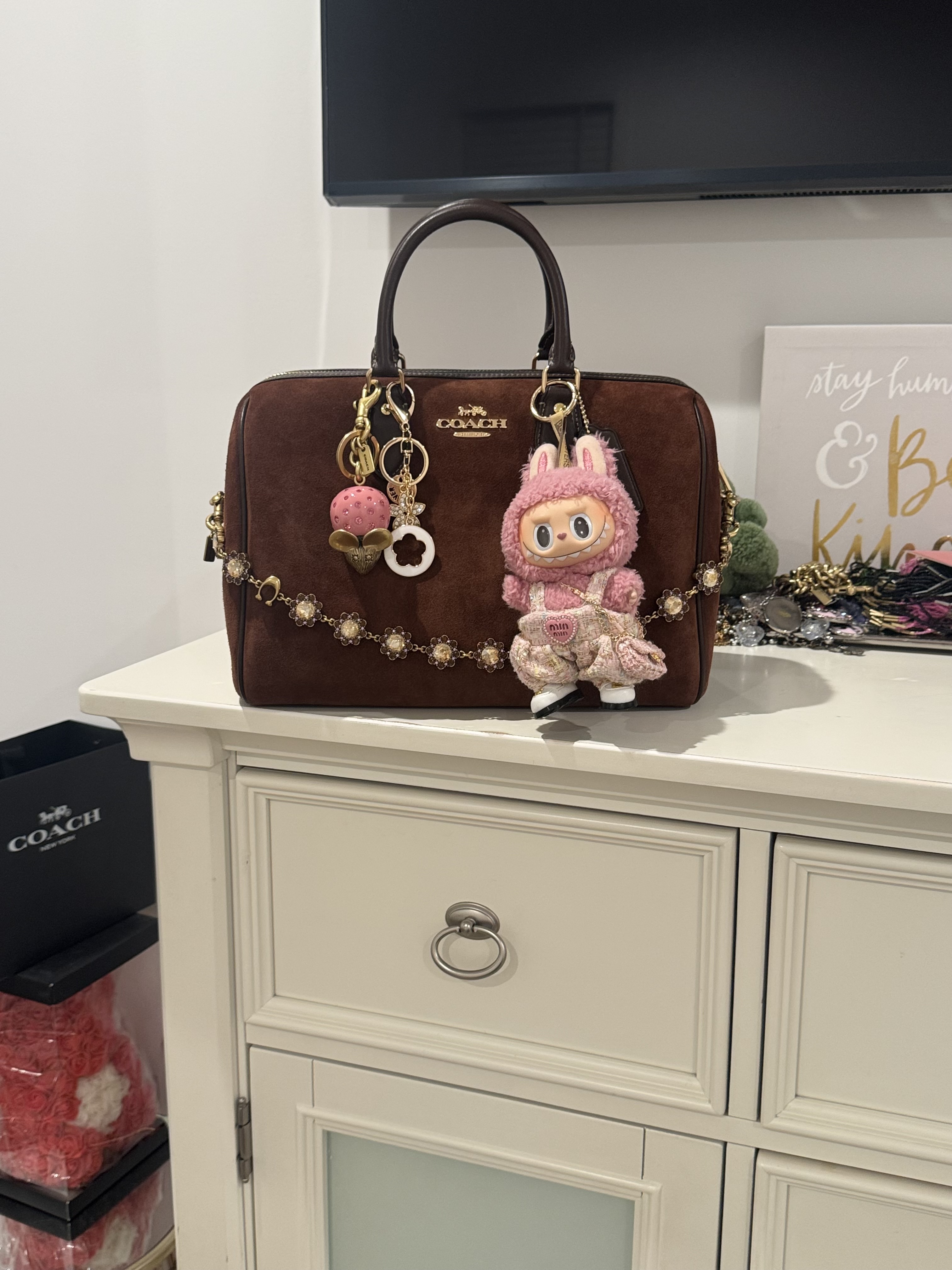 COACH® | Mouse Bag Charm Coach Gold Dinosaur and Pink Mouse Charms main image 0